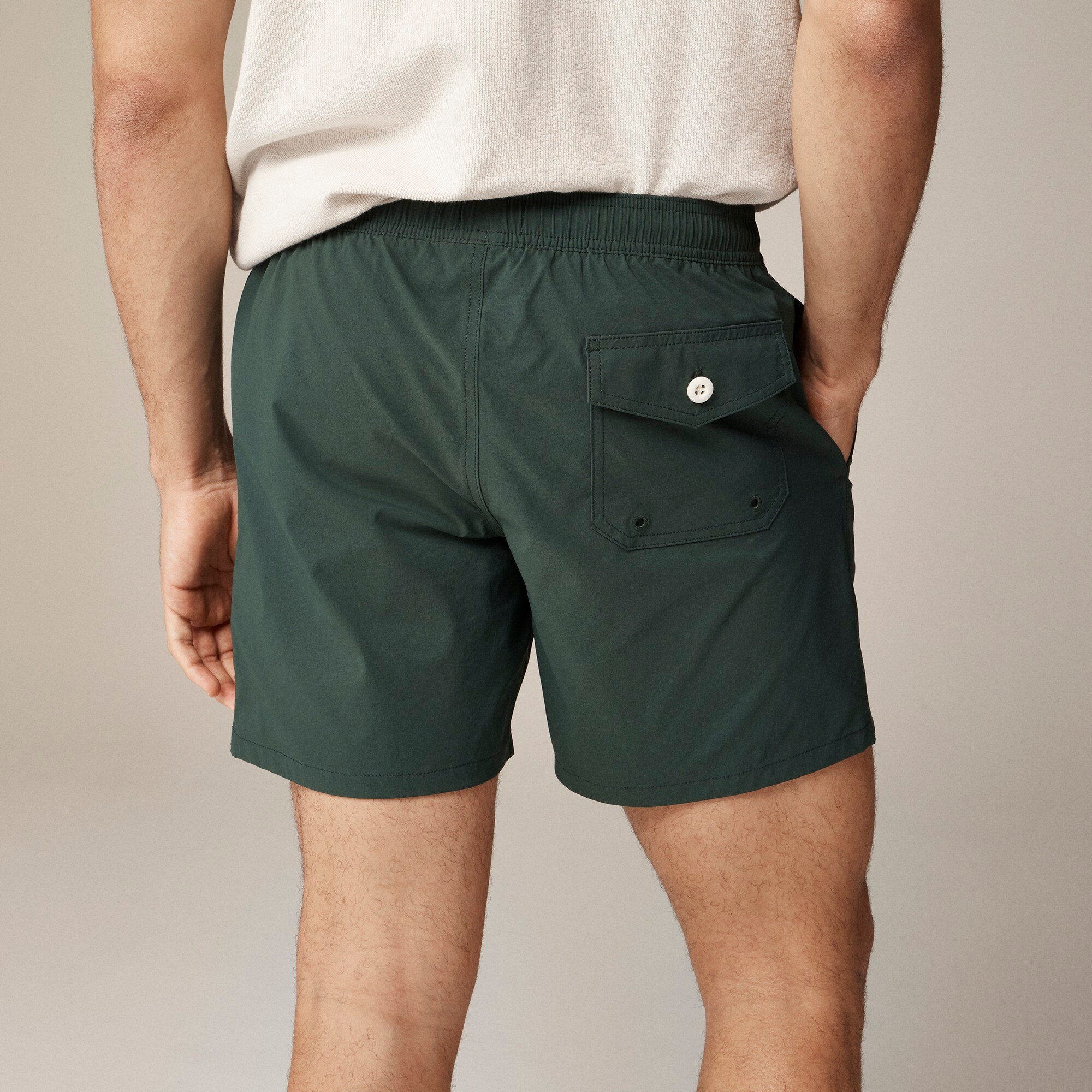 6" embroidered oarsman stretch swim trunk with ECONYL® nylon