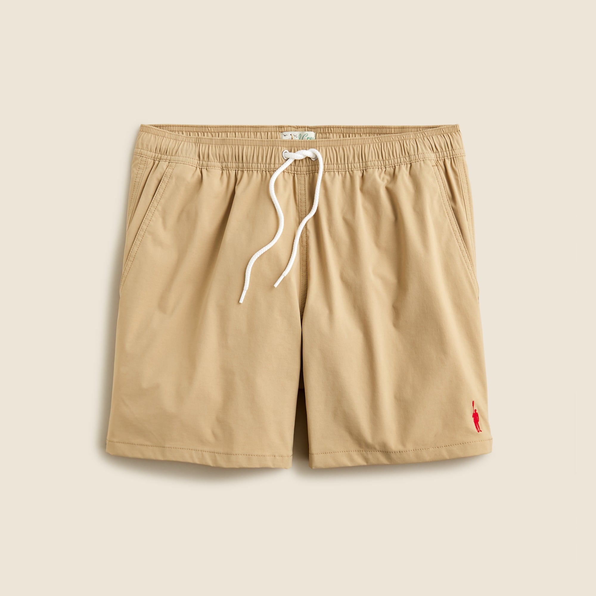 6" embroidered oarsman stretch swim trunk with ECONYL® nylon