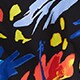 6" stretch swim trunk in print GOLDFISH BLUE YELLOW 