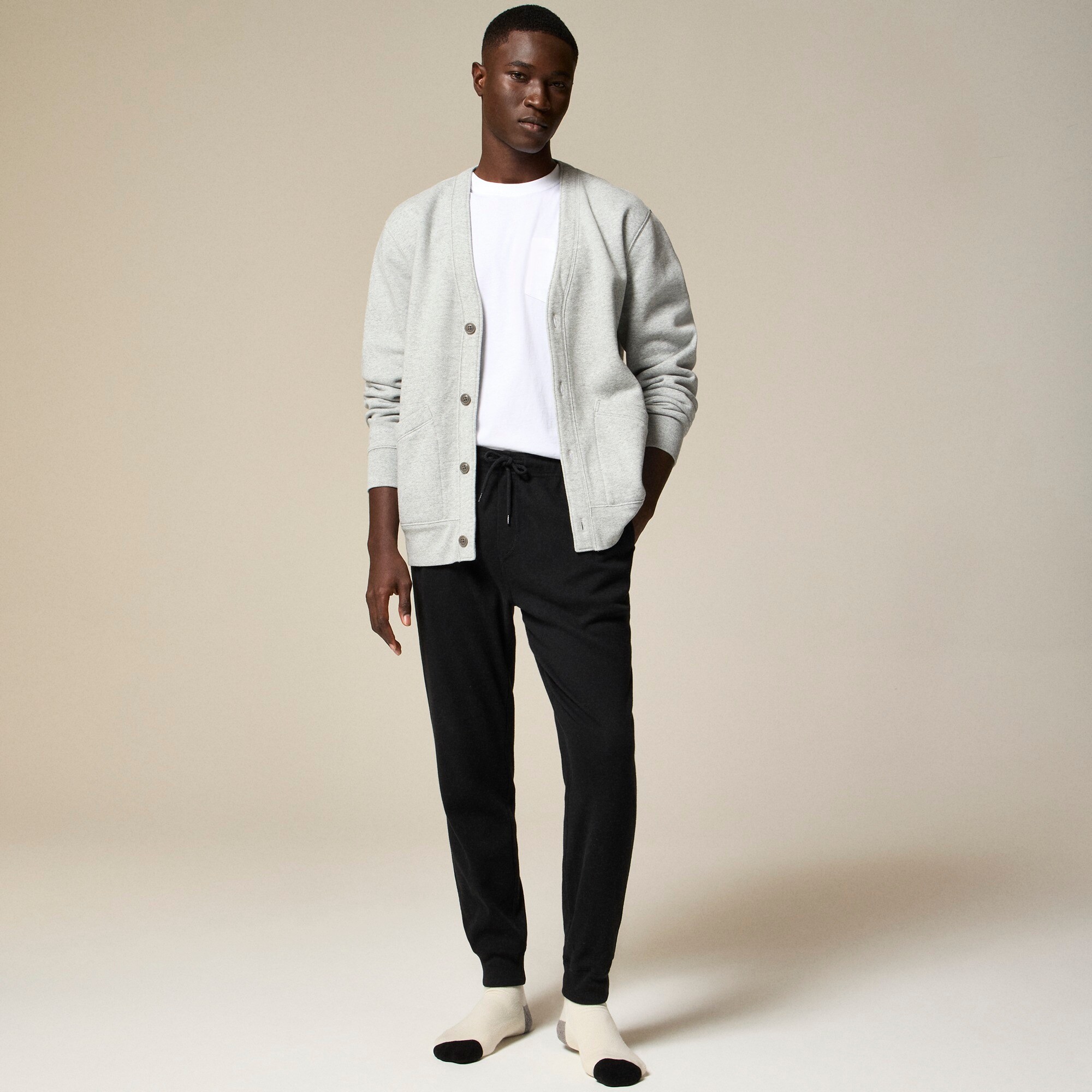 Heritage brushed rib-knit jogger pant
