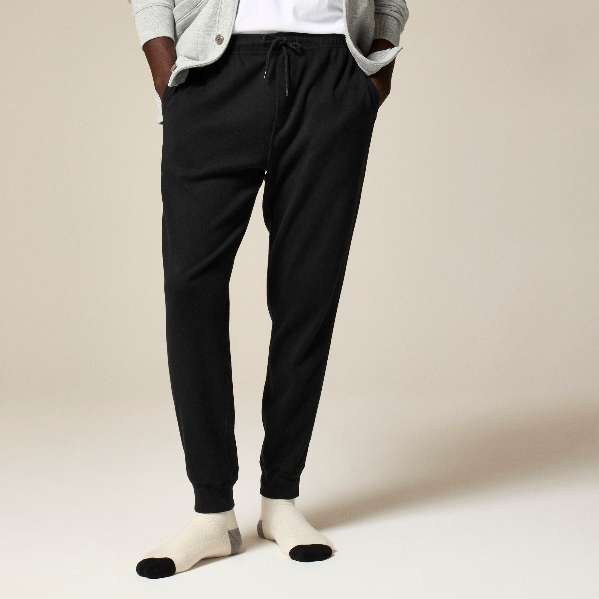 Heritage brushed rib-knit jogger pant