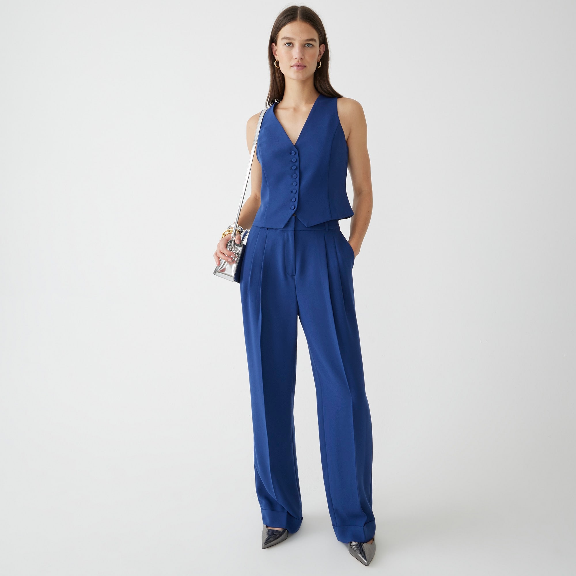 j.crew: wide-leg essential pant in city crepe for women