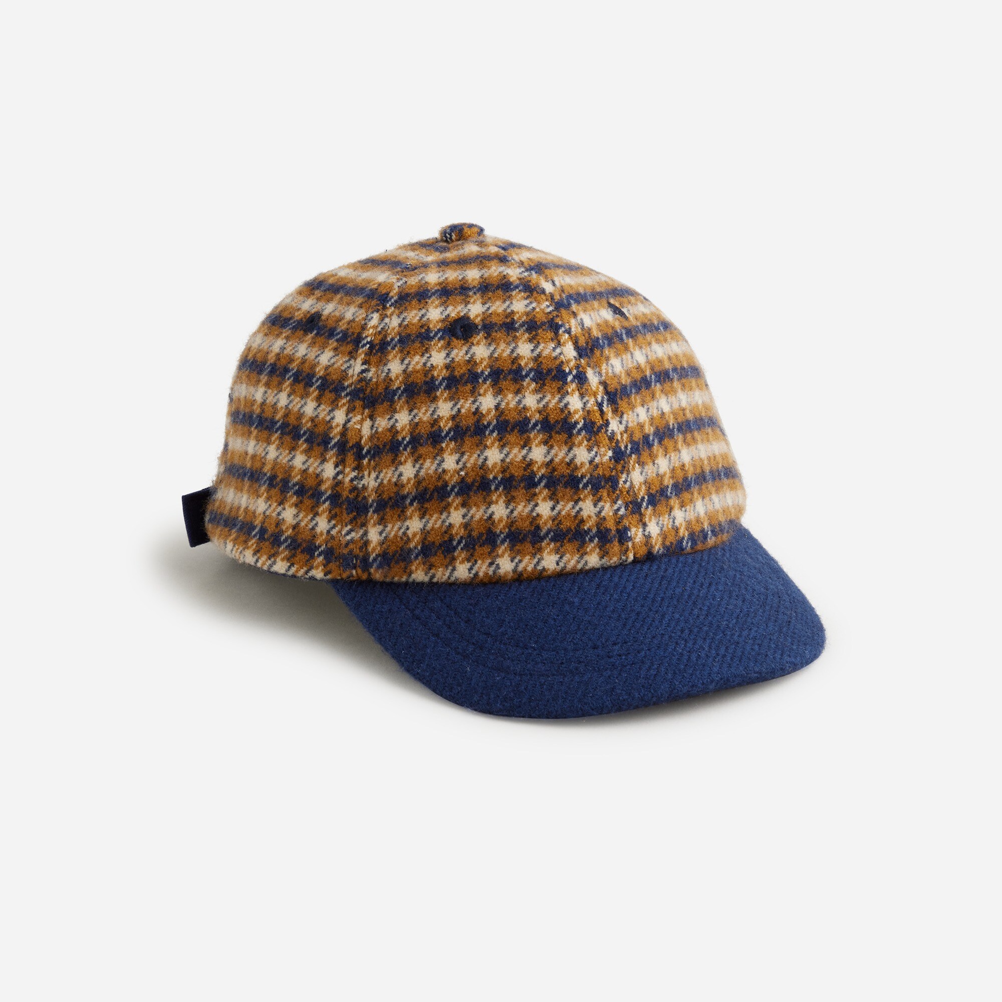 J.Crew Kids Felted Wool Baseball Cap In Herringbone For Boys