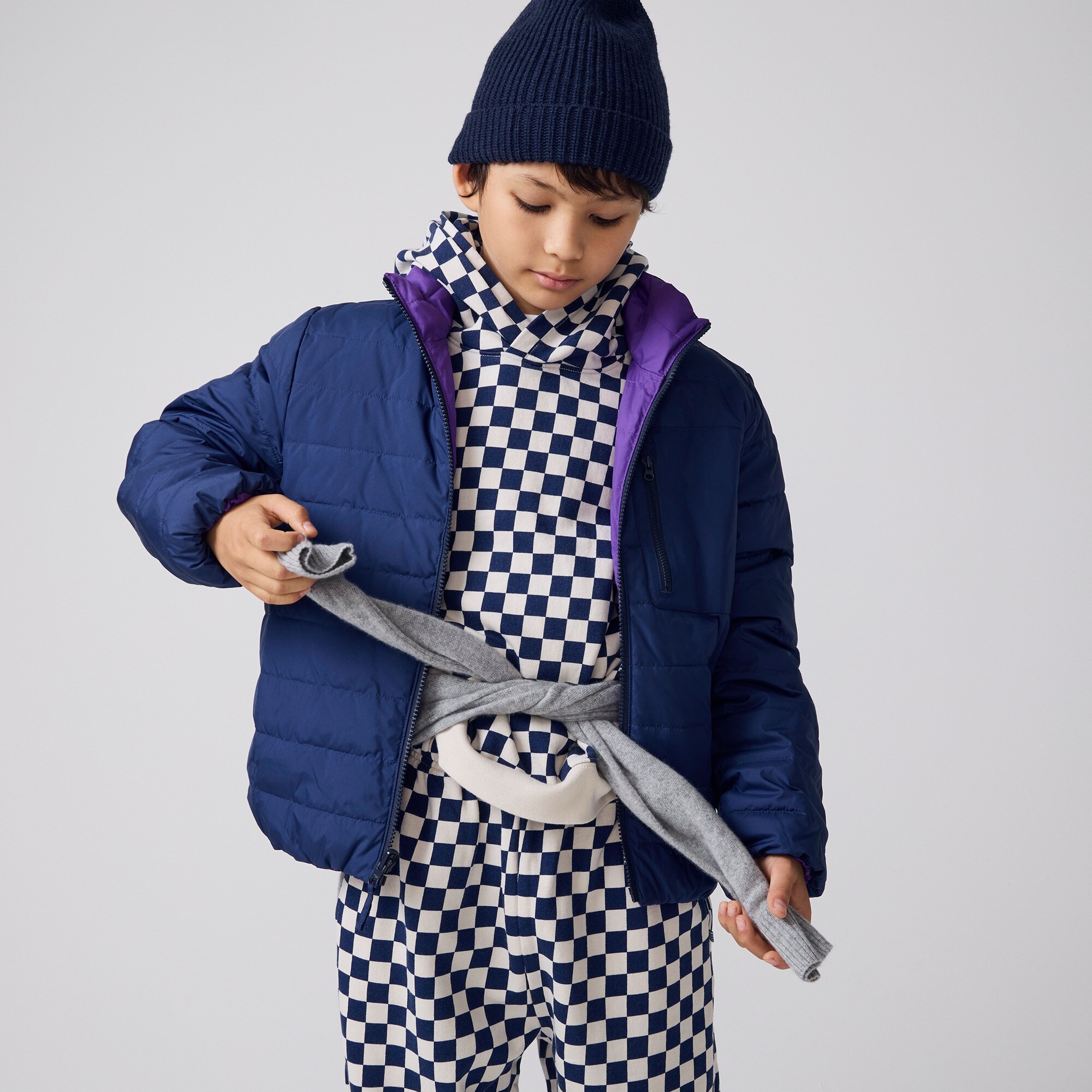 j.crew: kid by crewcuts reversible puffer coat for boys