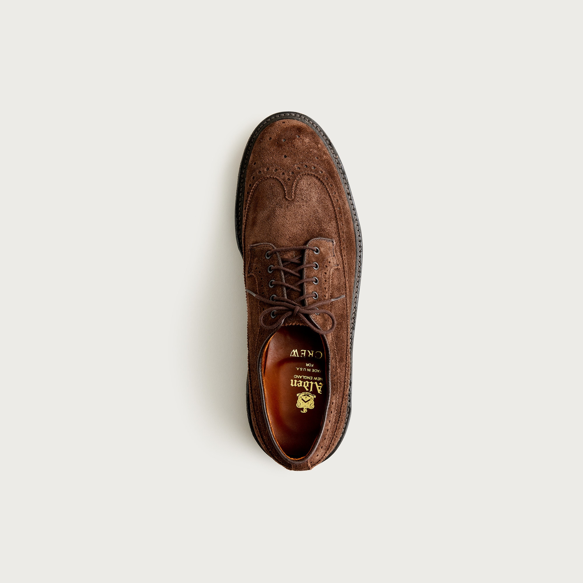 Alden® For J.Crew Suede Longwing Bluchers With Crepe Soles For Men