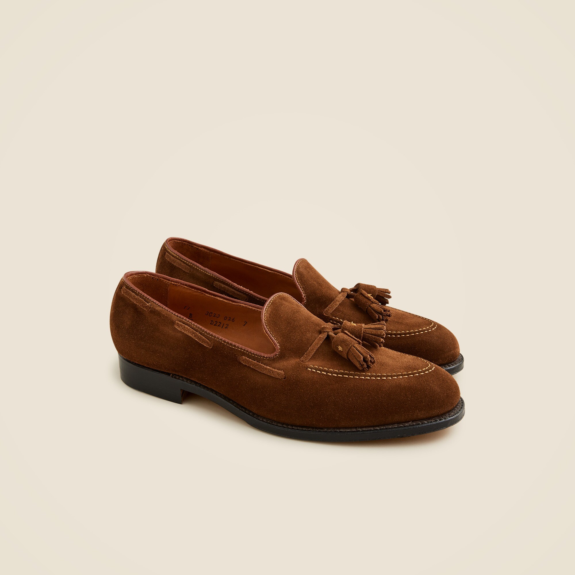 Alden for J.Crew suede tassel loafers