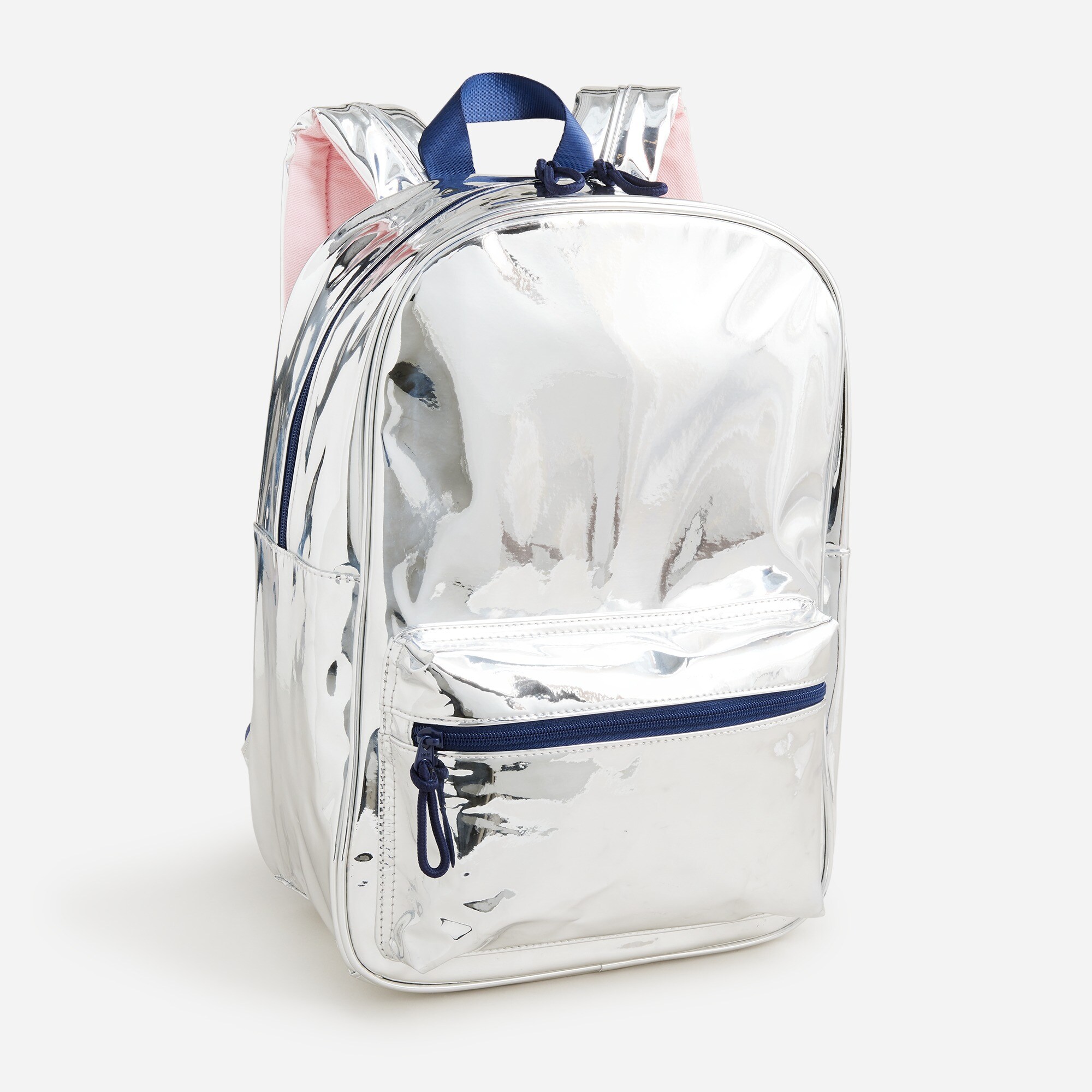 Girls' backpack in metallic fabric