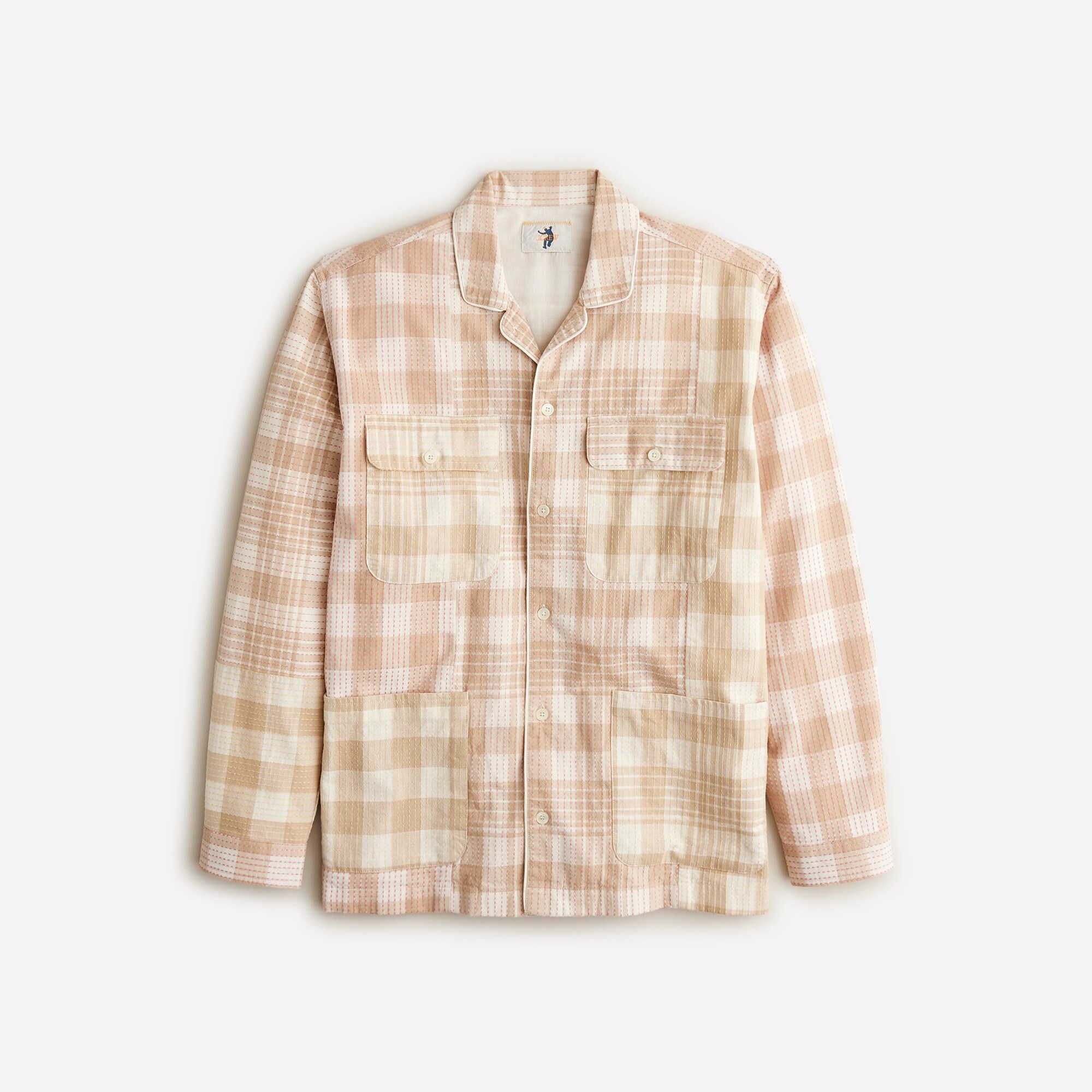 Limited-edition Union LA X J.Crew shirt in sashiko plaid cotton blend