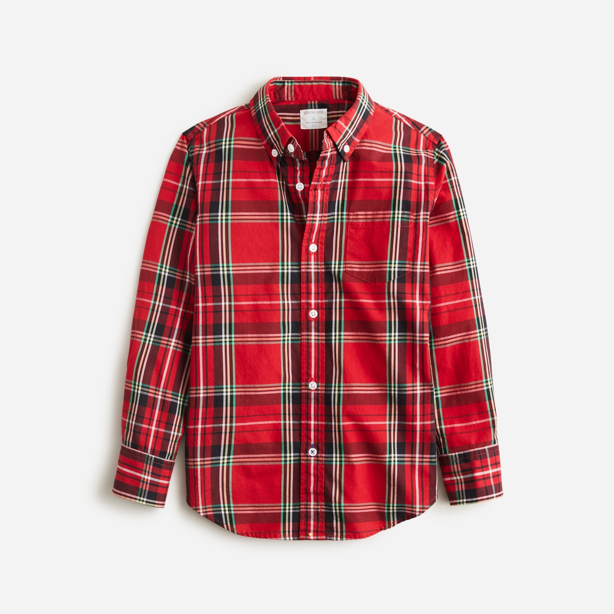 Boys' yarn-dyed button-down poplin shirt
