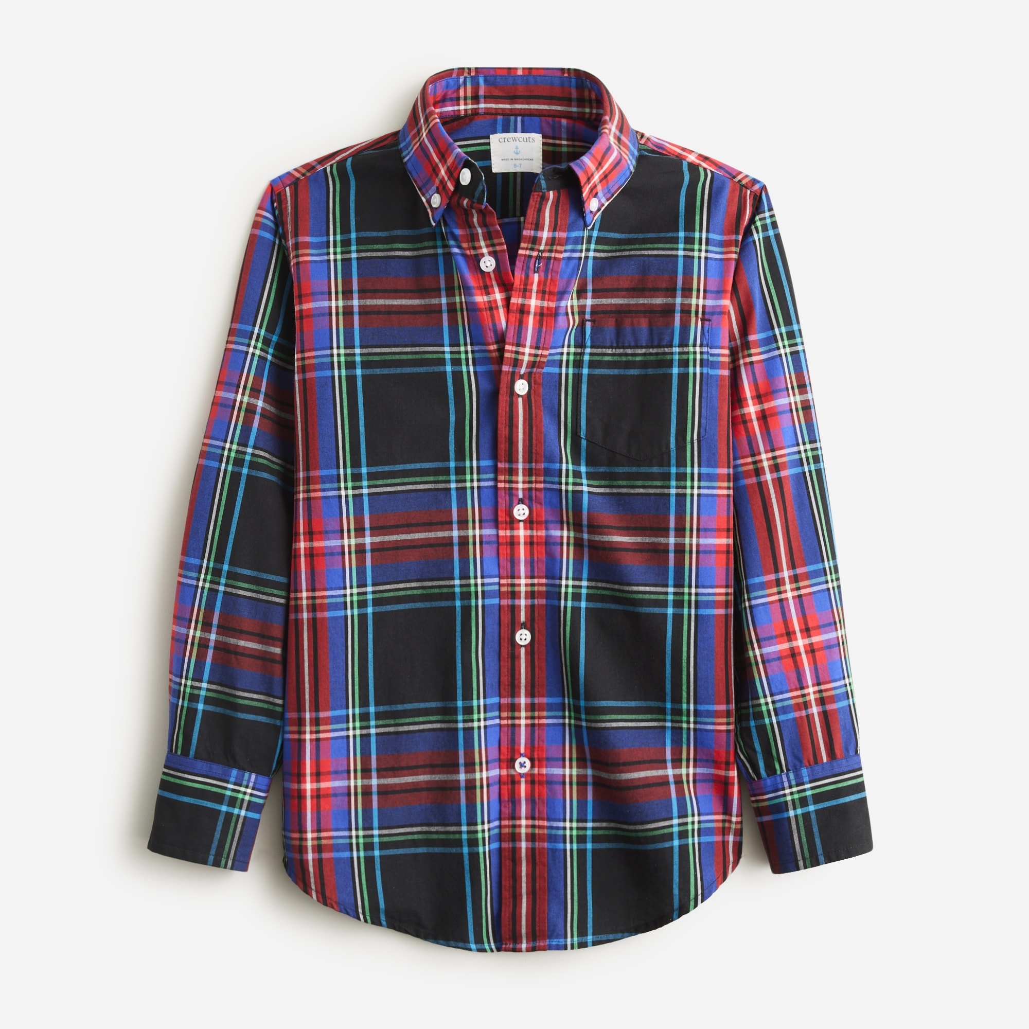  Boys' yarn-dyed button-down poplin shirt