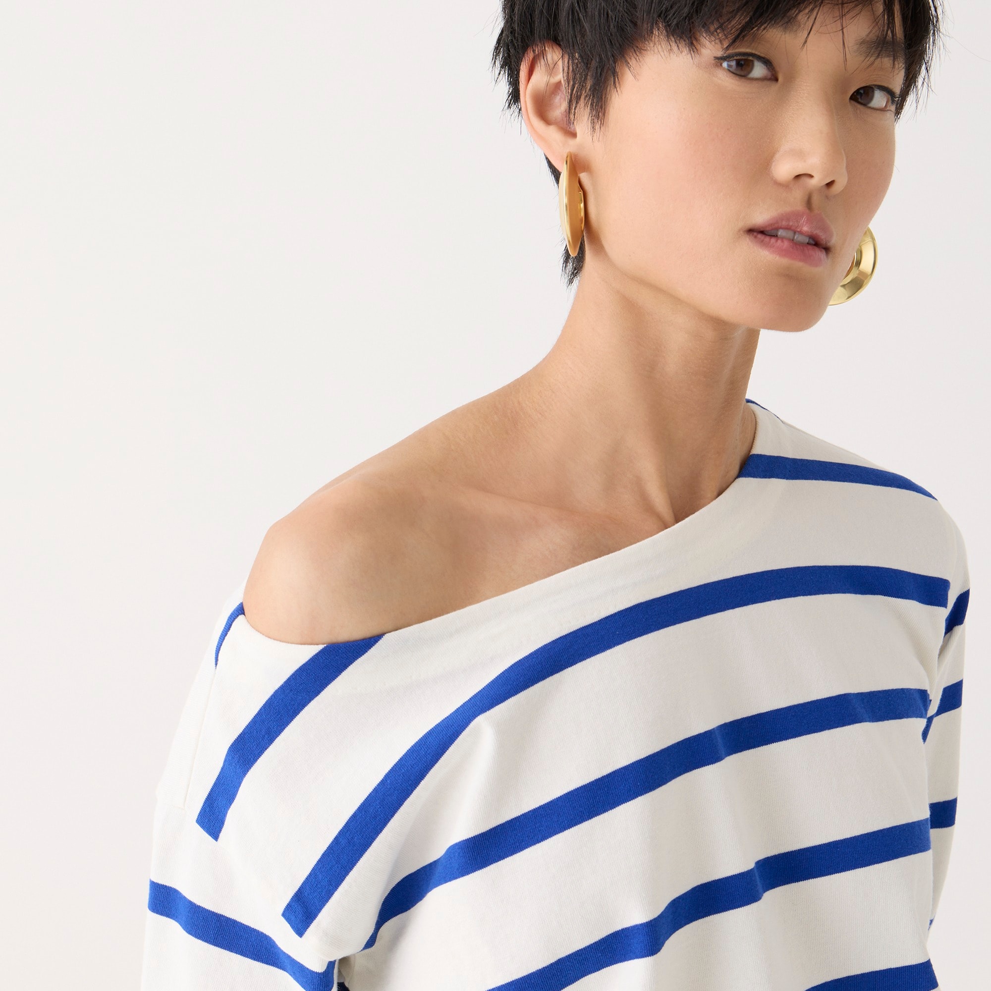 J crew striped boatneck tee hotsell