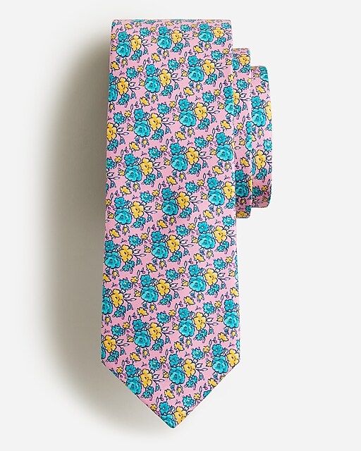 mens Silk twill tie in floral print