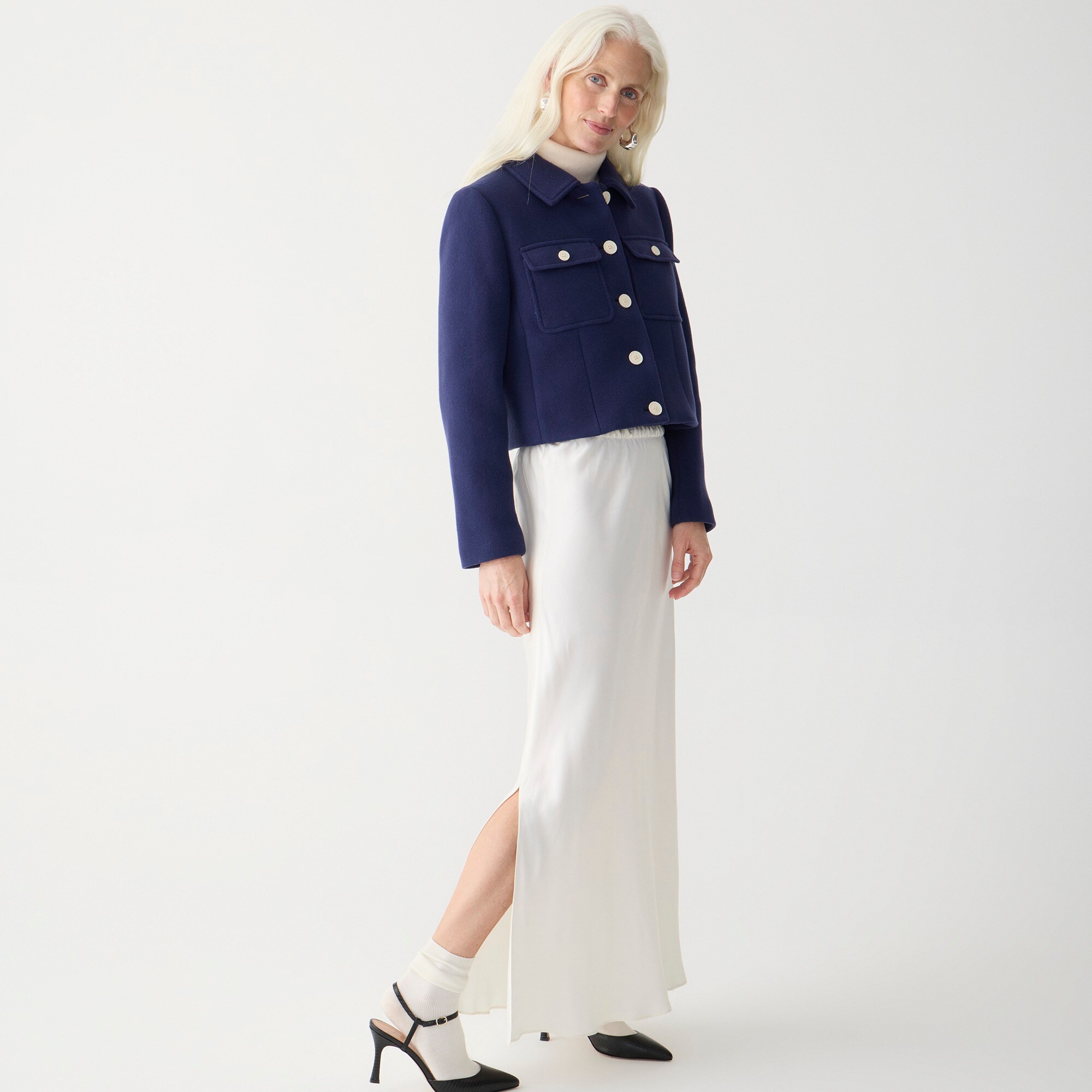 j.crew: lady jacket in italian stadium-cloth wool for women