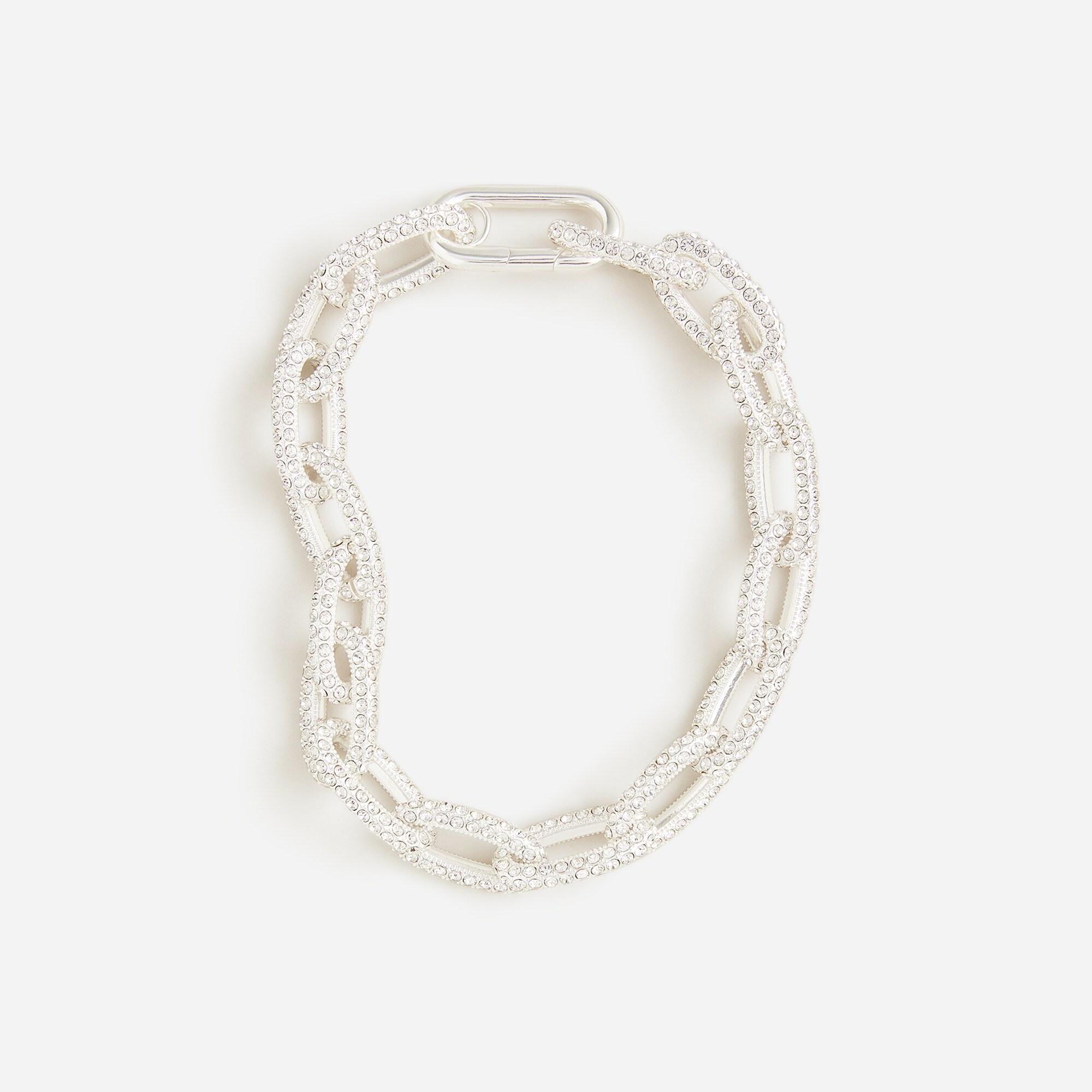  Chainlink necklace with pav&eacute; crystals