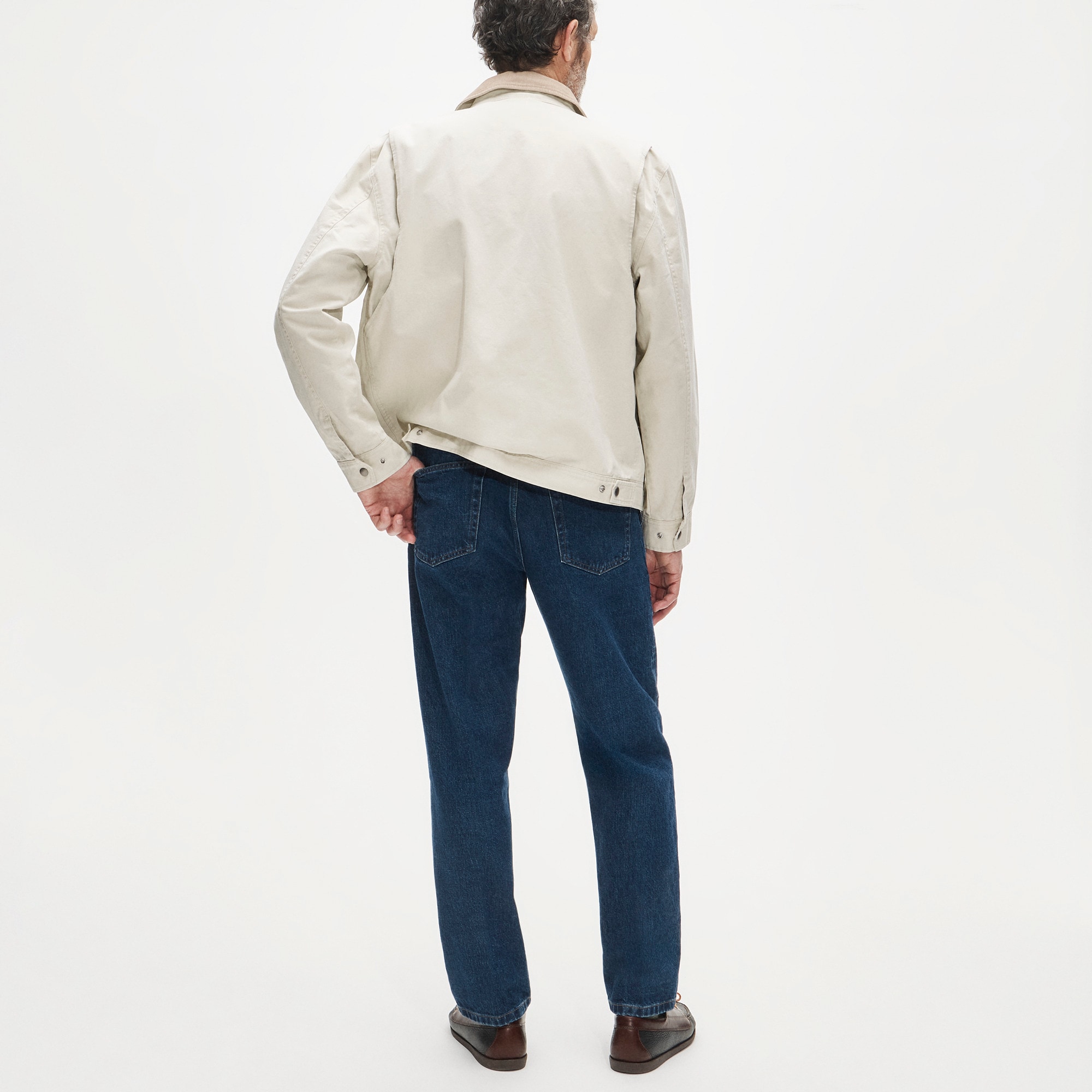 Wallace & Barnes creased slant-pocket jean in Japanese selvedge denim