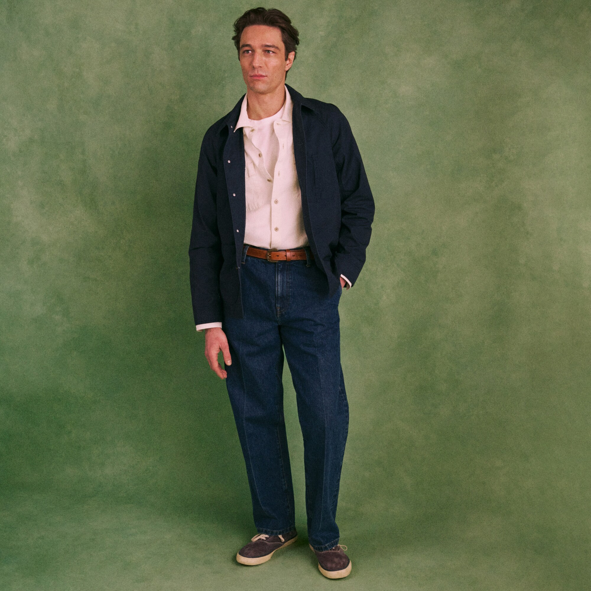 Wallace & Barnes creased slant-pocket jean in Japanese selvedge denim