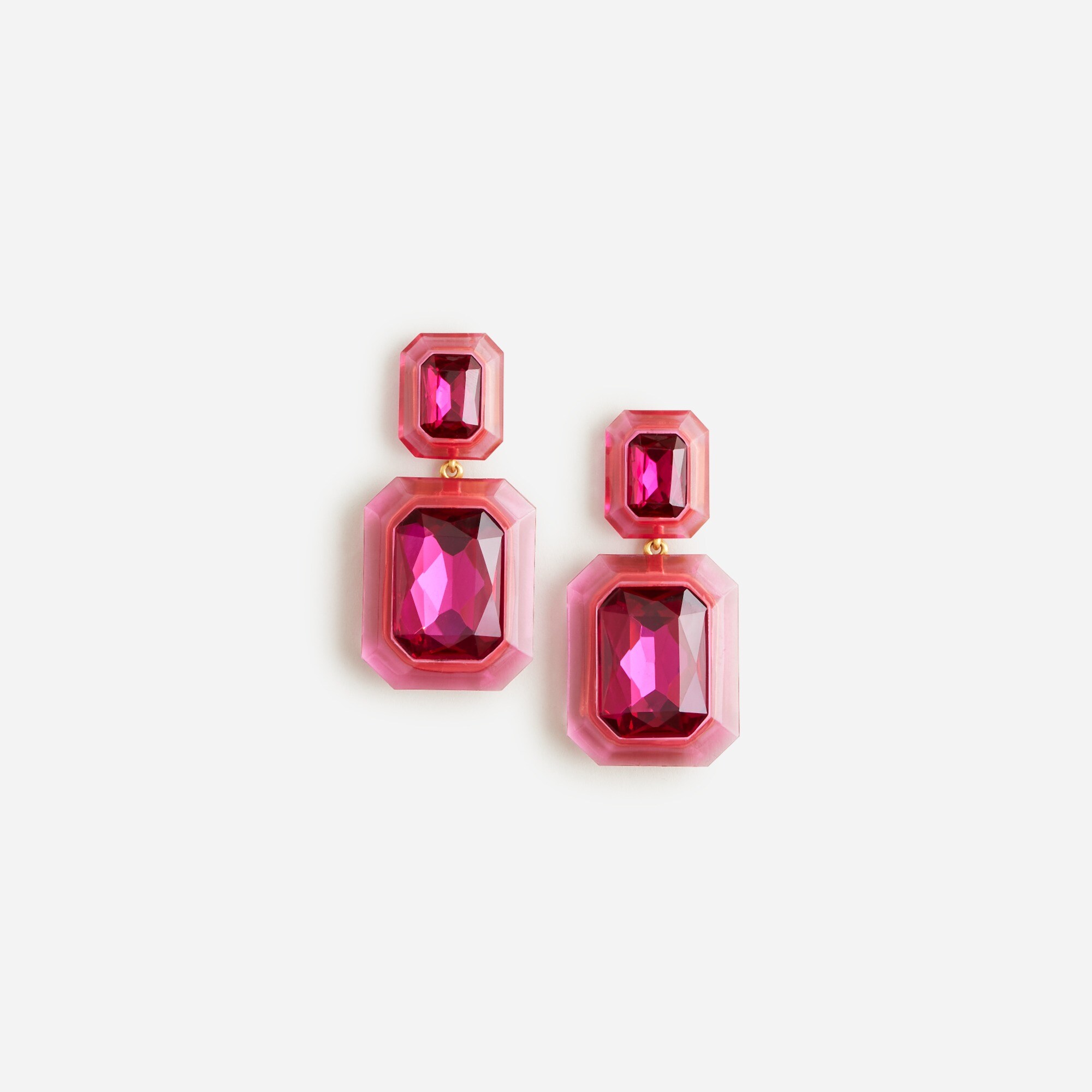  Oversized faceted crystal drop earrings