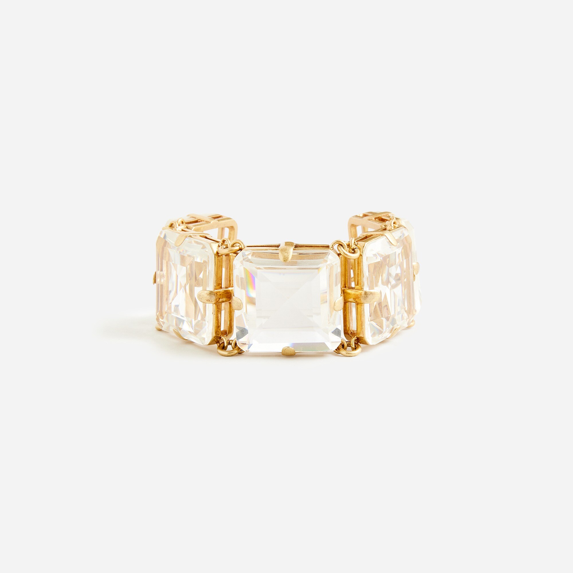 Oversized faceted glass bracelet