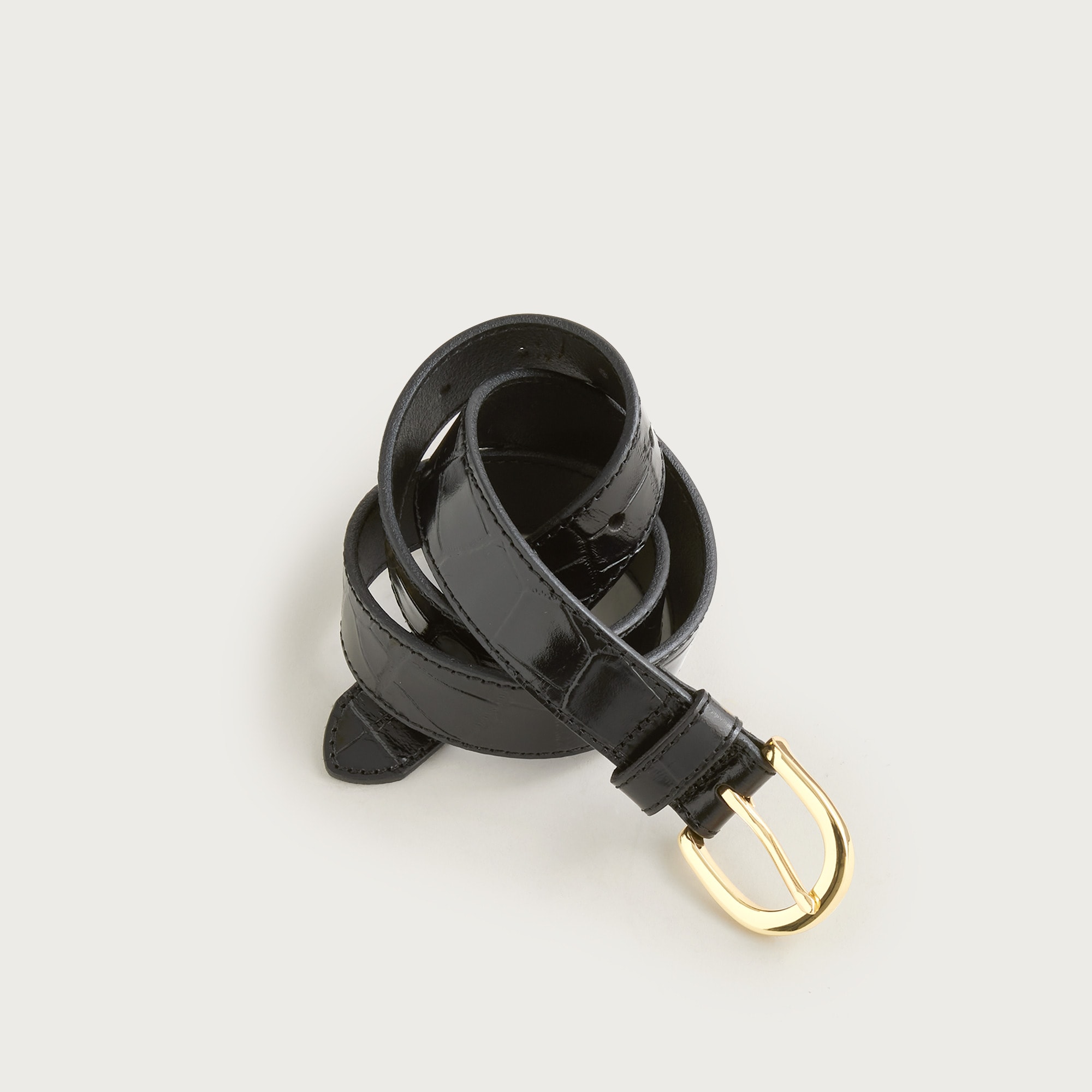 Tonal Buckle Belt In Leather For Women | J.Crew display picture 3