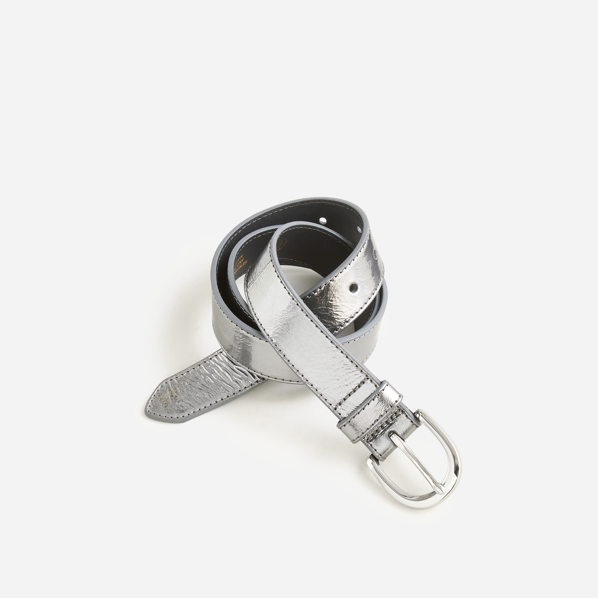 Classic belt in metallic leather