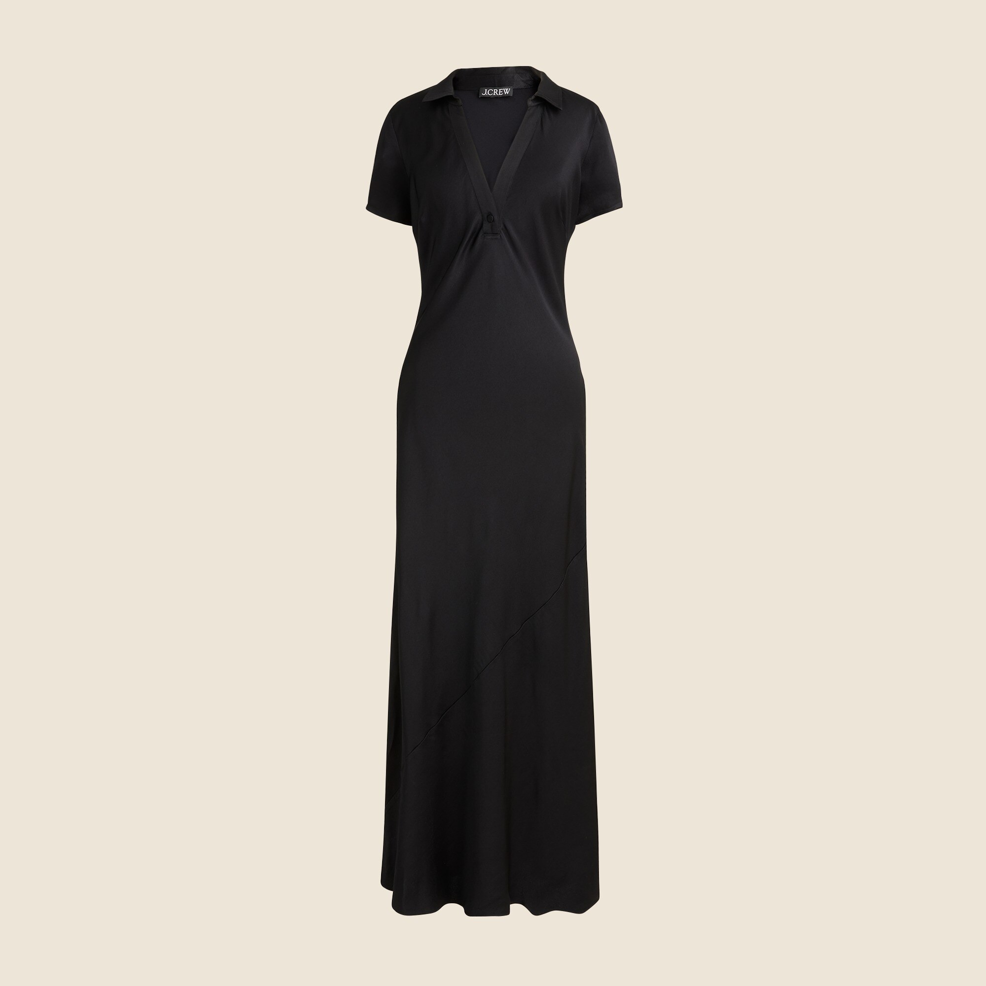 Short-sleeve Maxi Slip Dress In Luster Crepe For Women | J.Crew