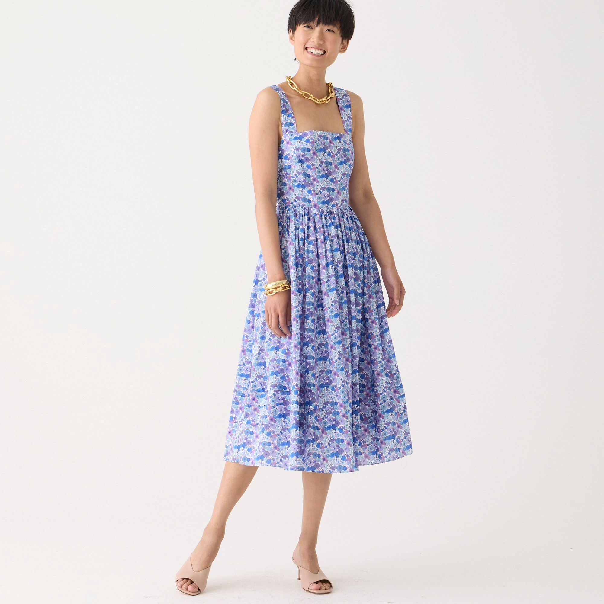 womens New apron dress in Liberty&reg; Arrow Floral fabric