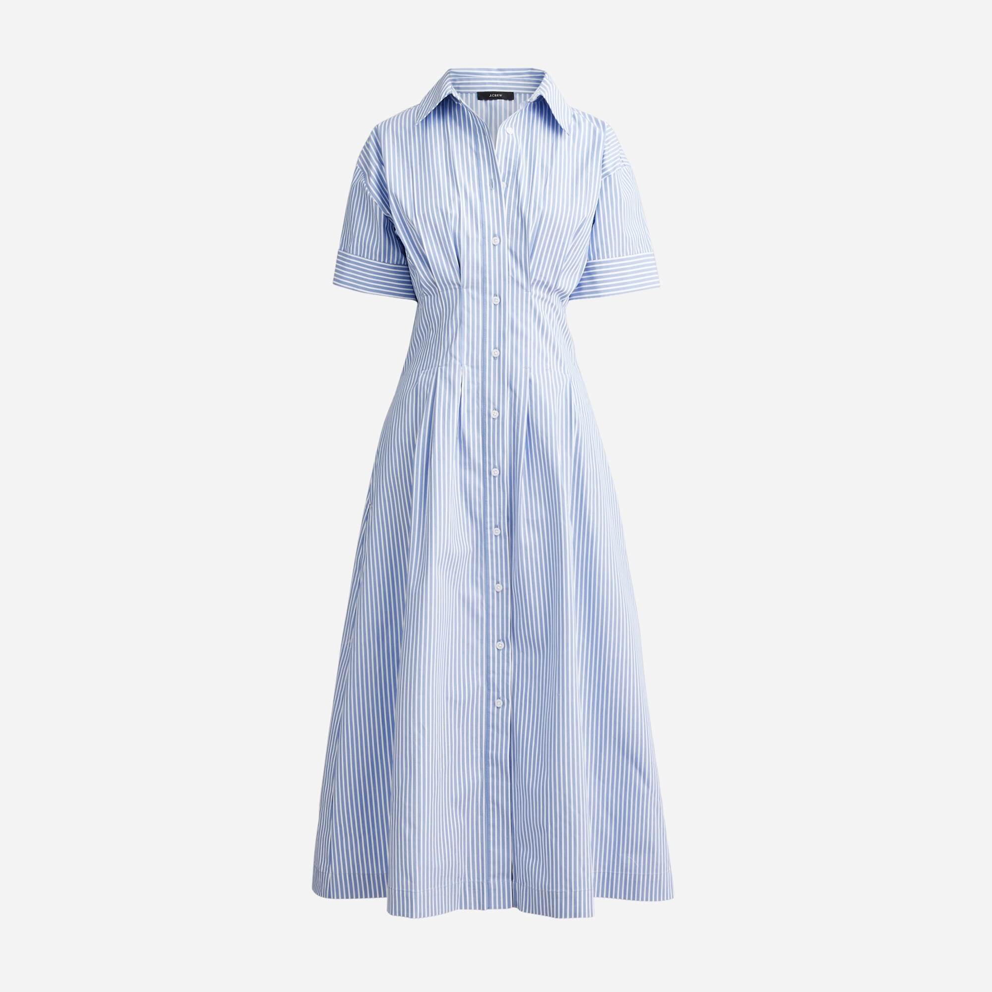A-line shirtdress in stretch cotton poplin blend