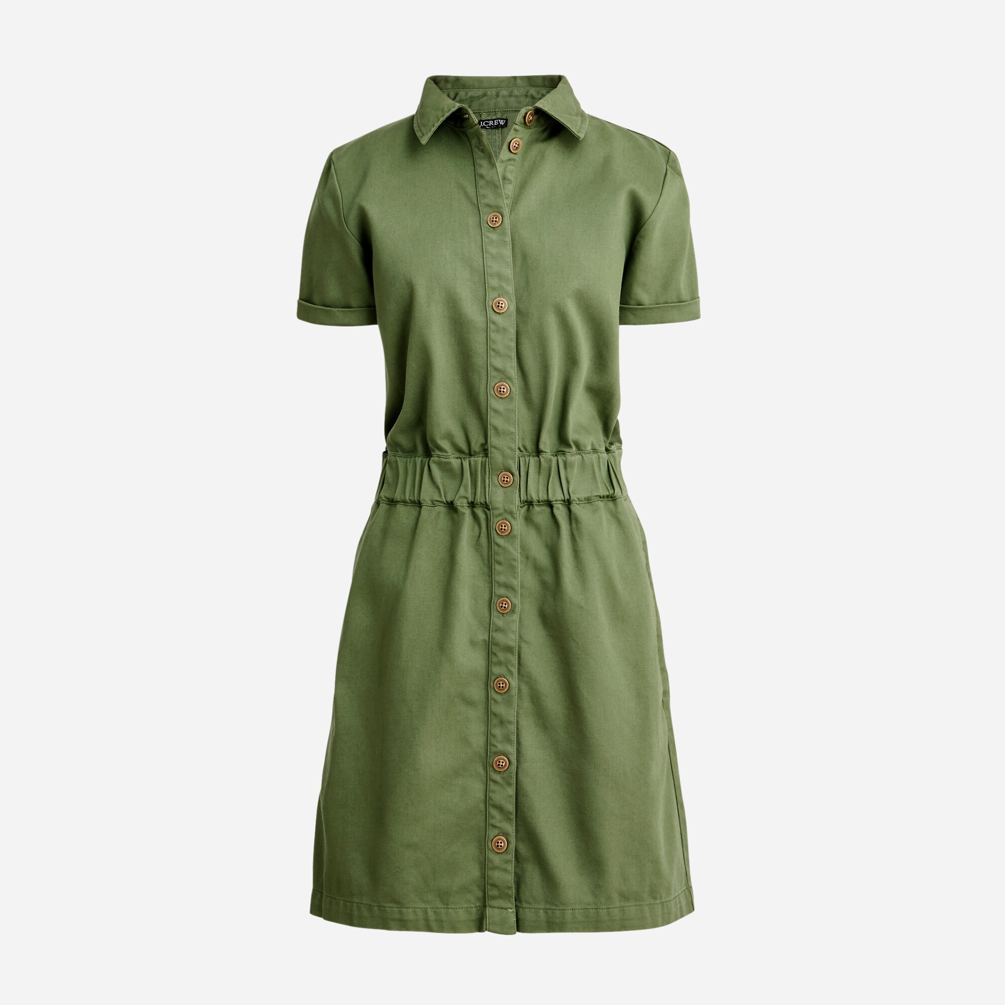 j crew button front beach dress Crinkled Tunic Beach Dress In Gingham Print For Women