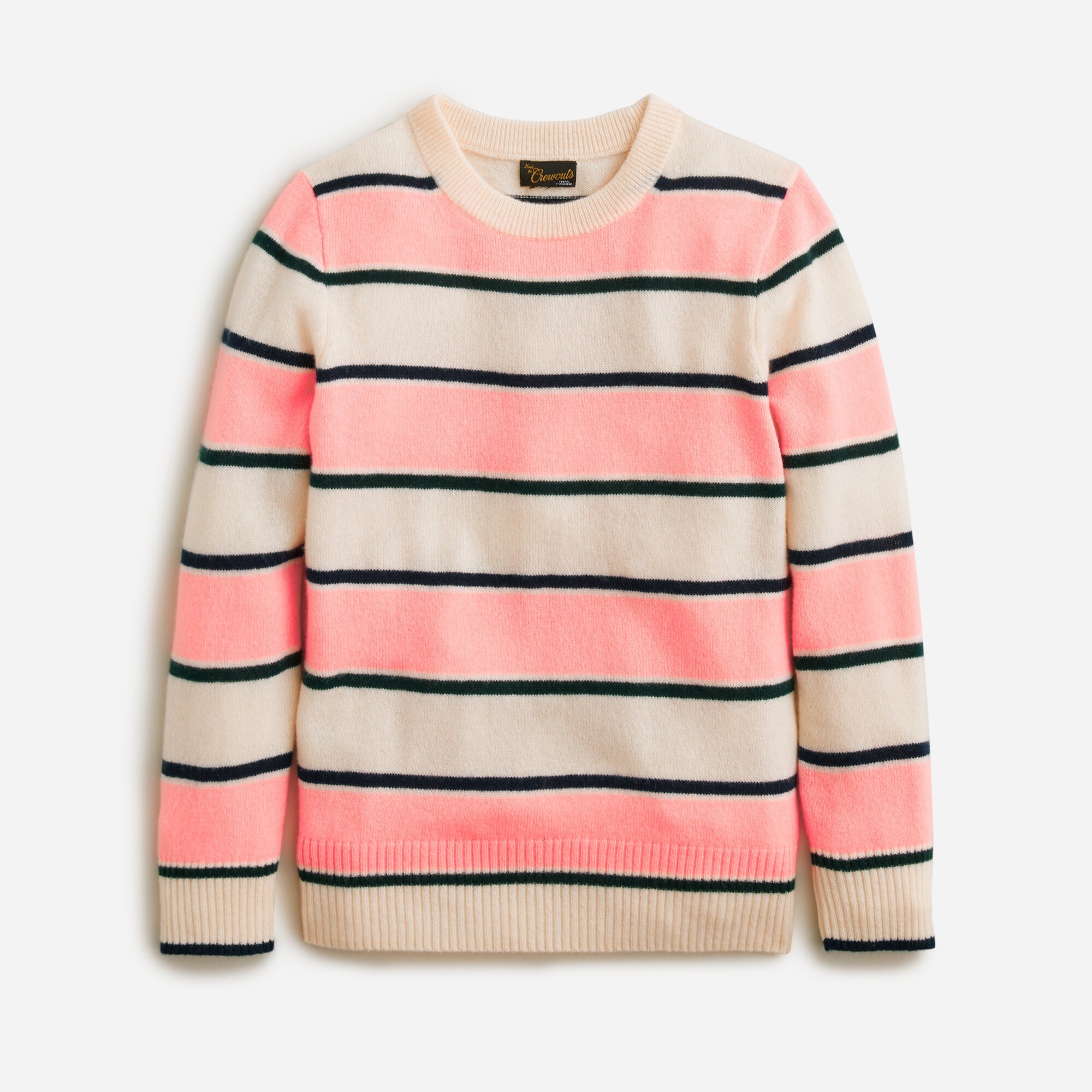Kids' cashmere crewneck sweater in retro stripe