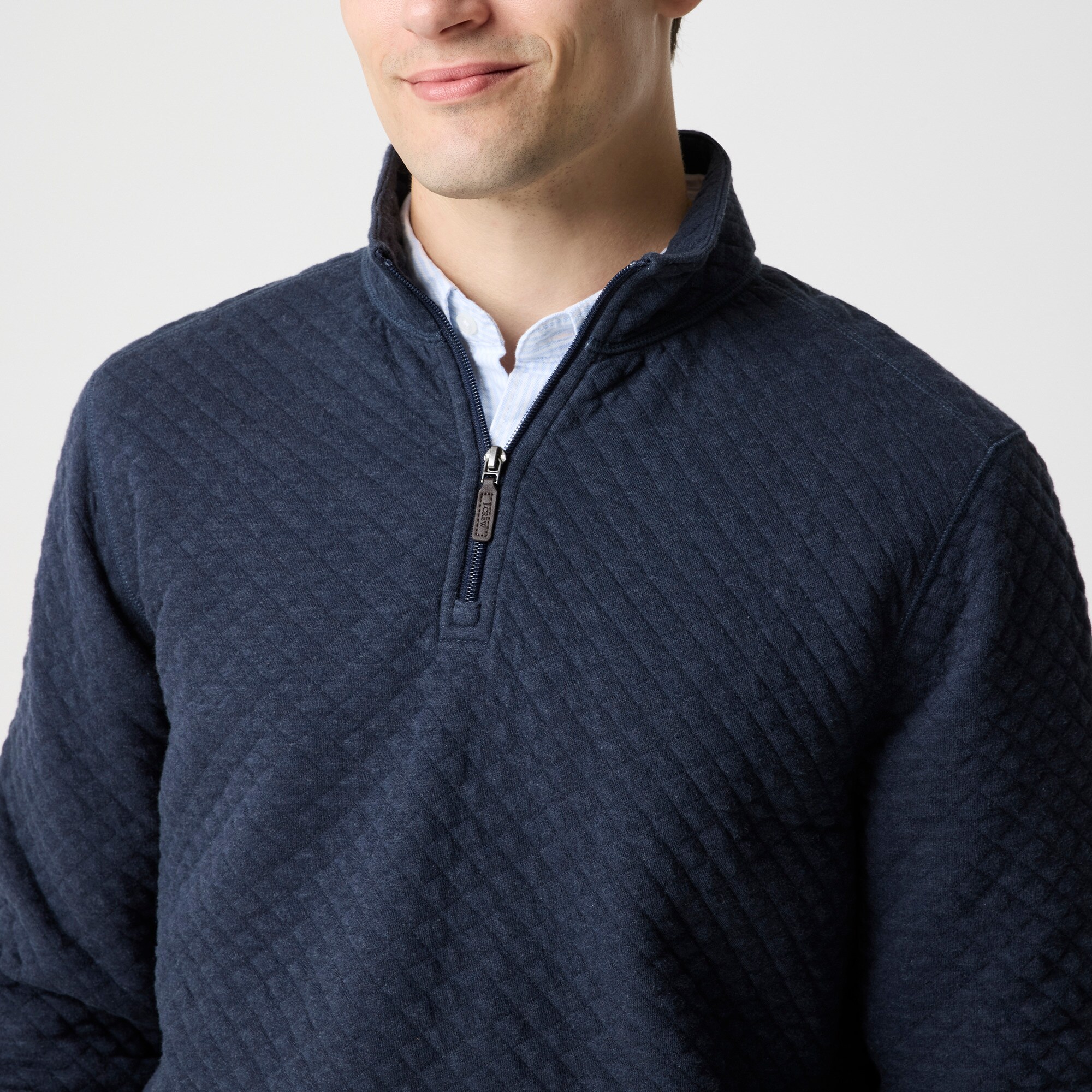 Quilted quarter-zip