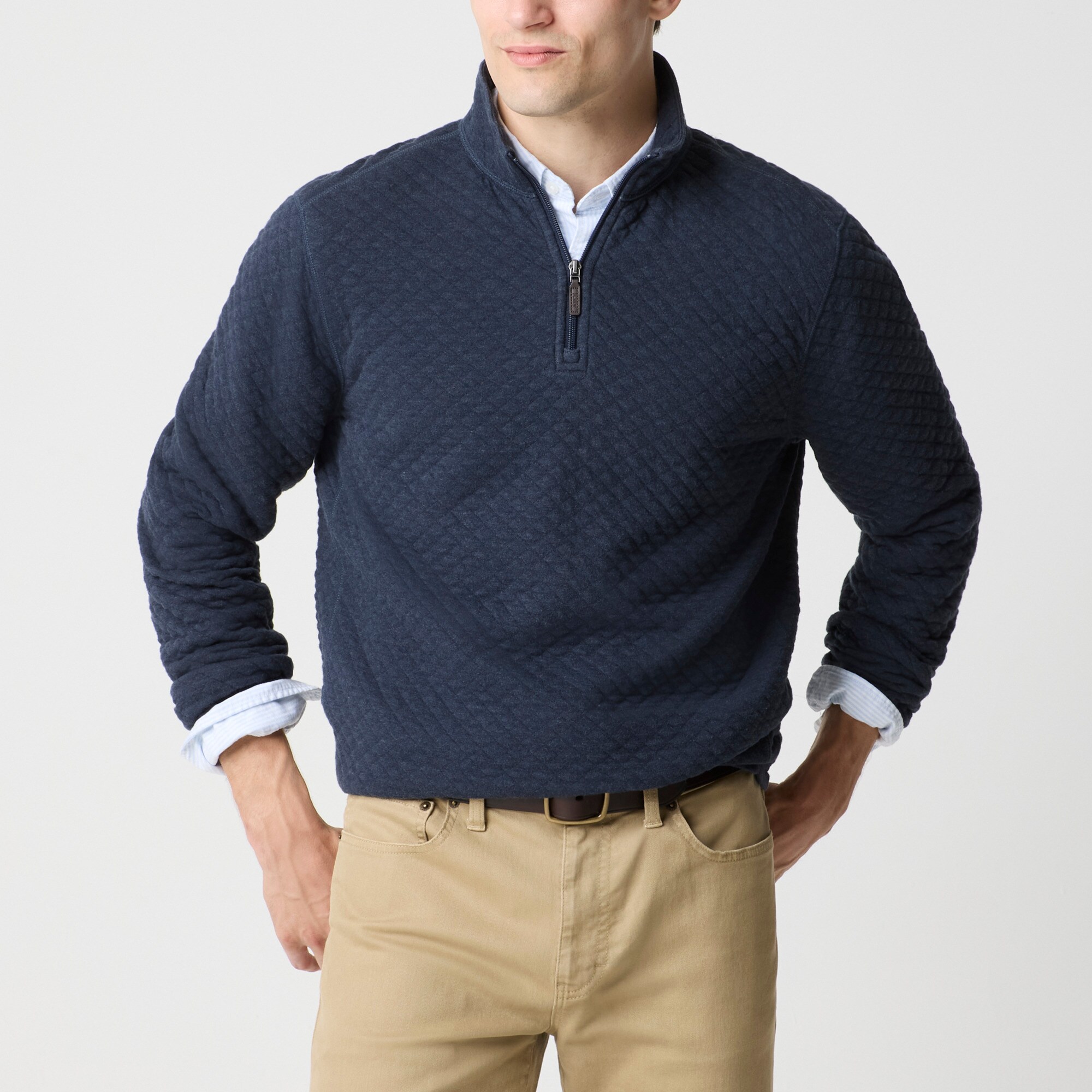 Quilted quarter-zip