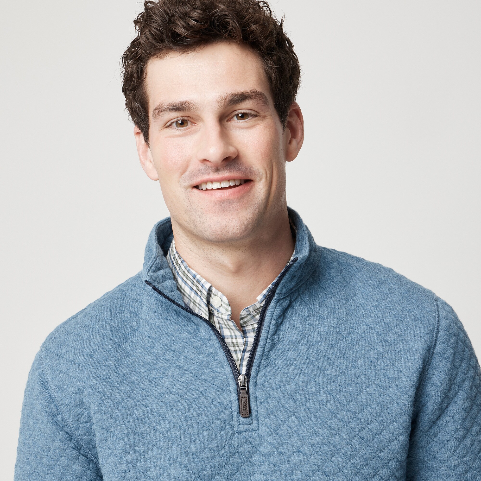 Quilted quarter-zip