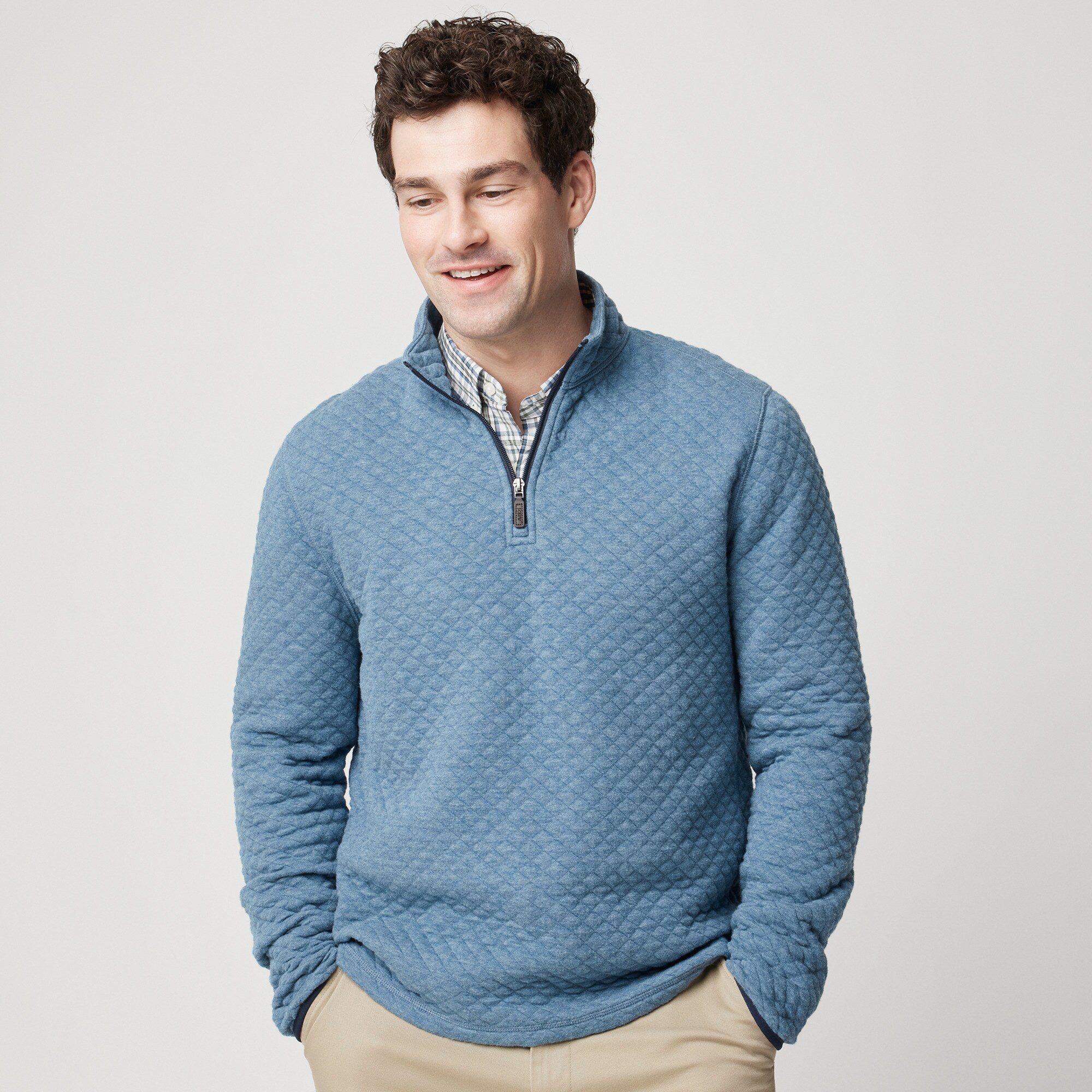 Quilted quarter-zip