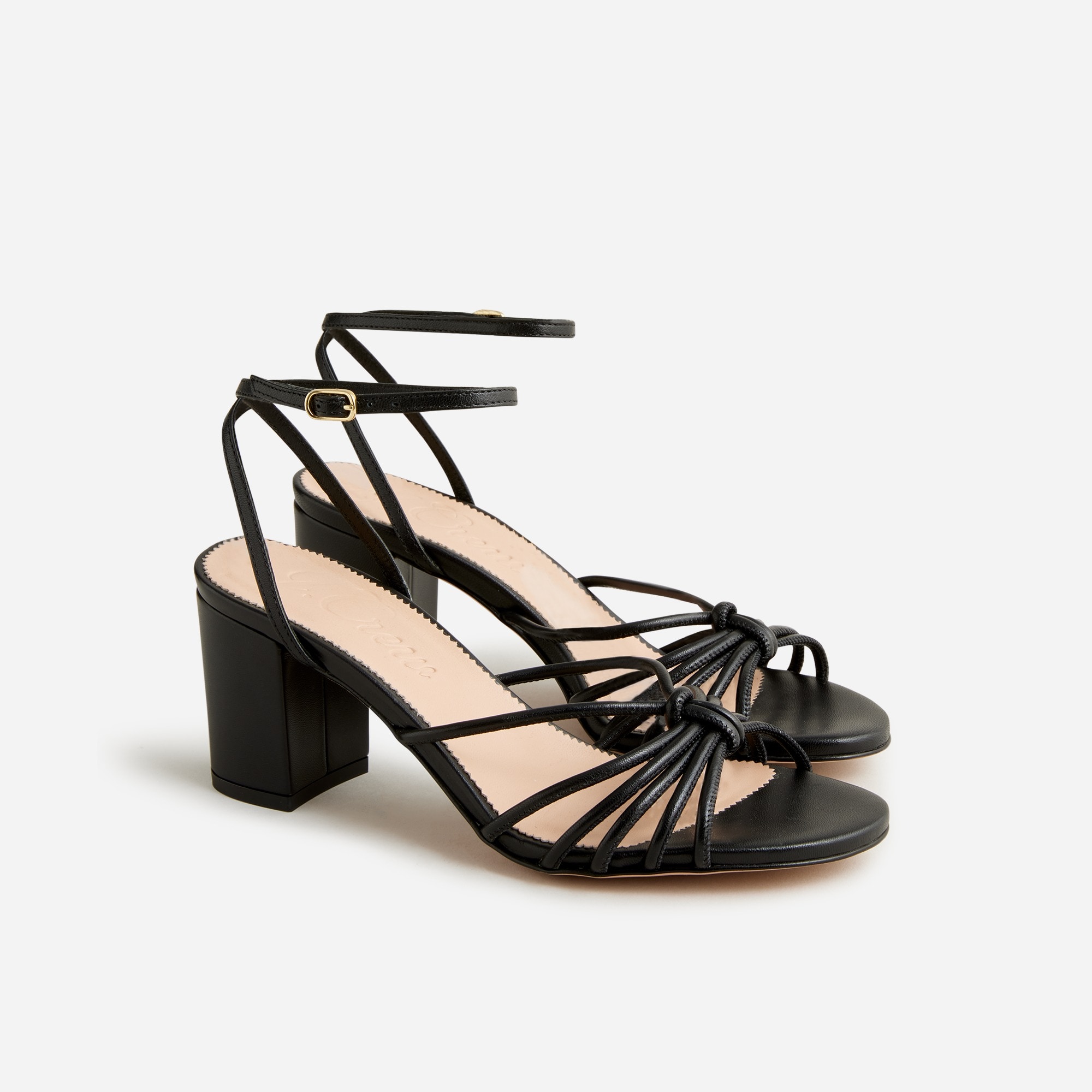  Lucie strappy block-heel sandals in Italian leather