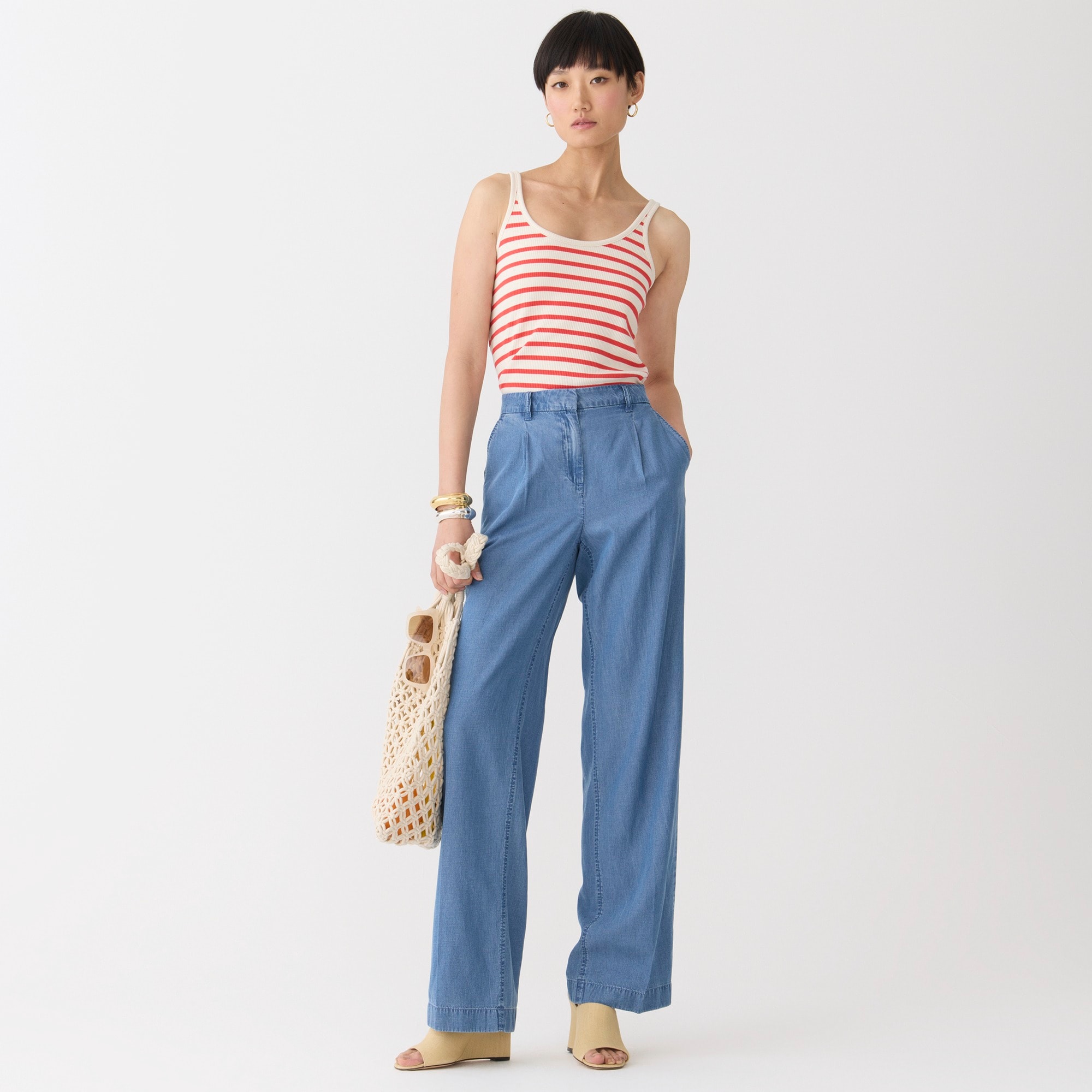 J.Crew: Capeside Pant In Lightweight Chambray For Women