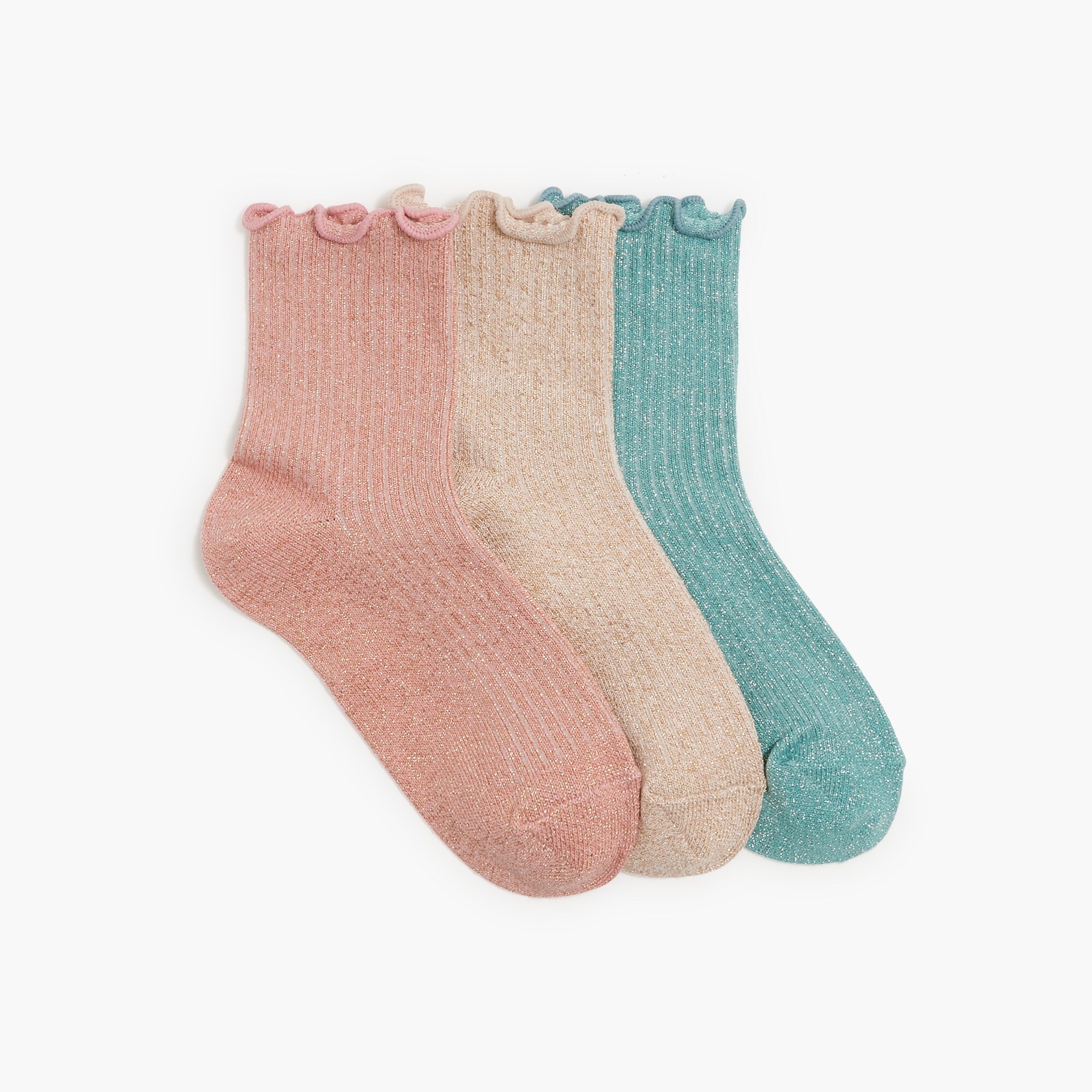 Girls' sparkly frill socks pack