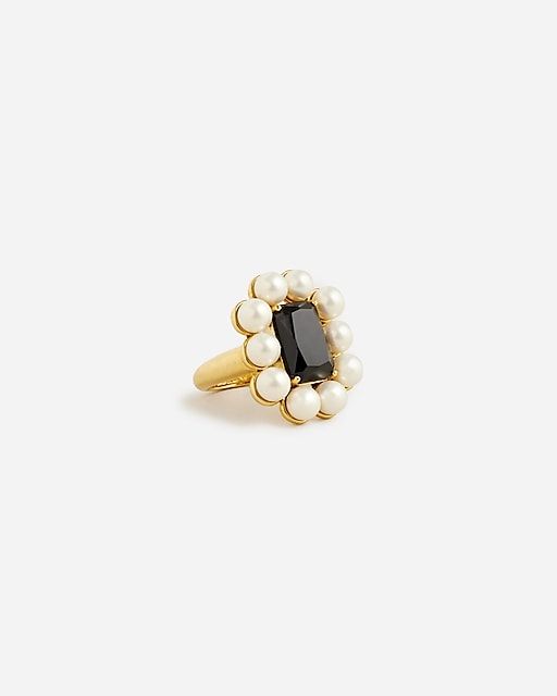  Pearl and crystal cocktail ring
