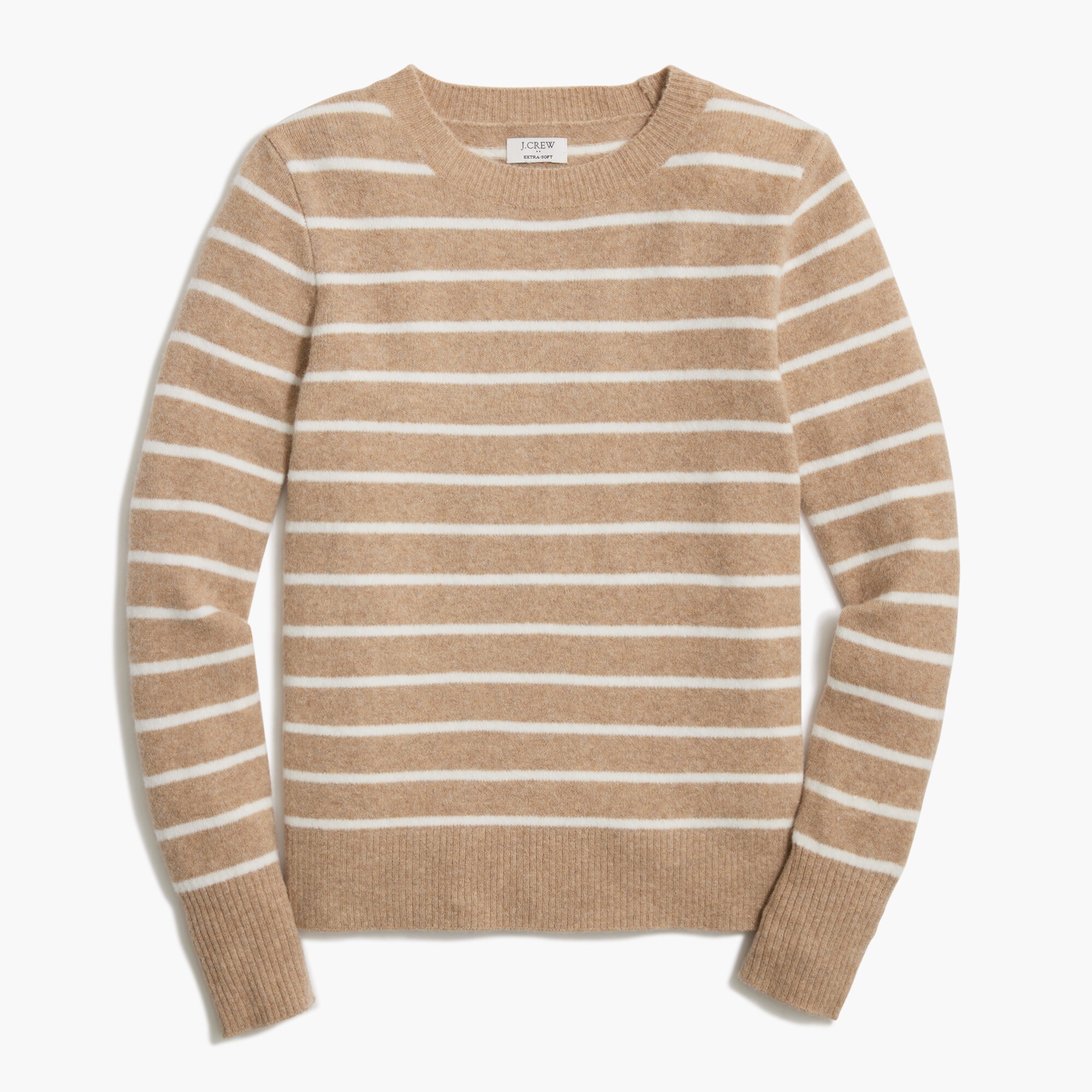 Striped Crewneck Sweater In Extra-soft Yarn For Women | Factory