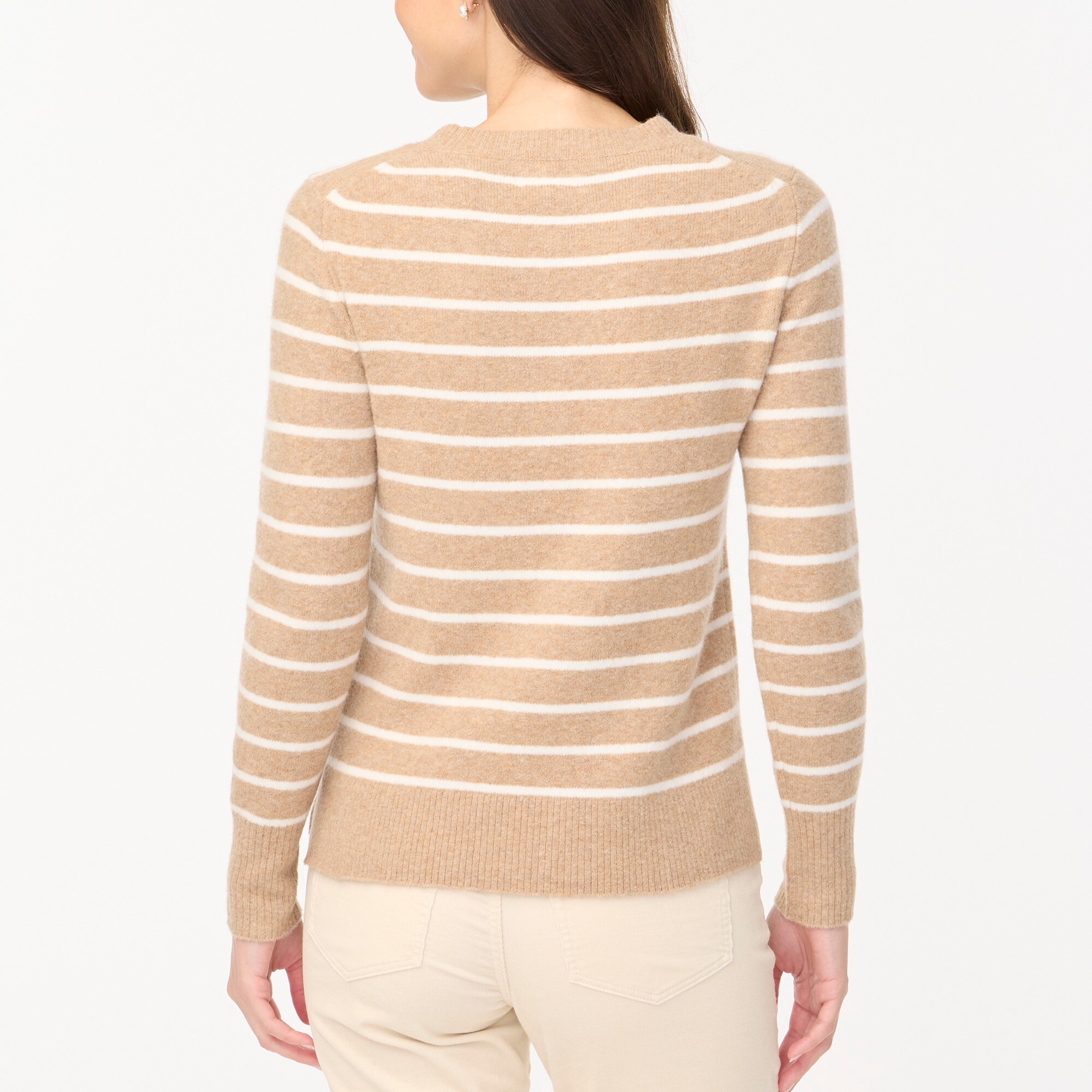 Striped crewneck sweater in extra-soft yarn