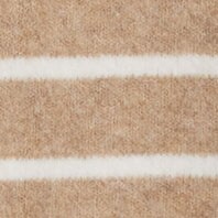 Striped crewneck sweater in extra-soft yarn HTHR MUSHROOM IVORY 