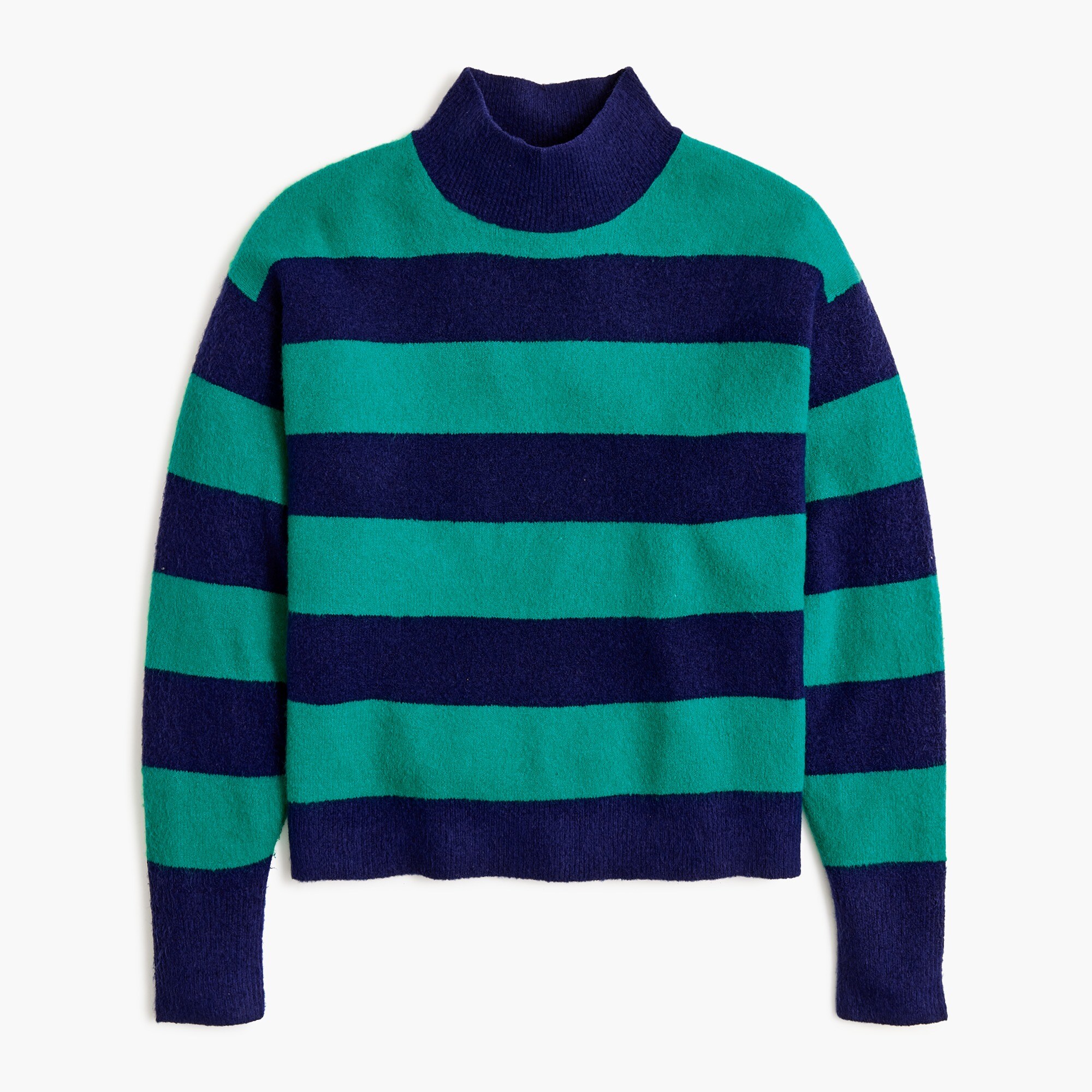 rugby stripe mockneck sweater in extra-soft yarn for women