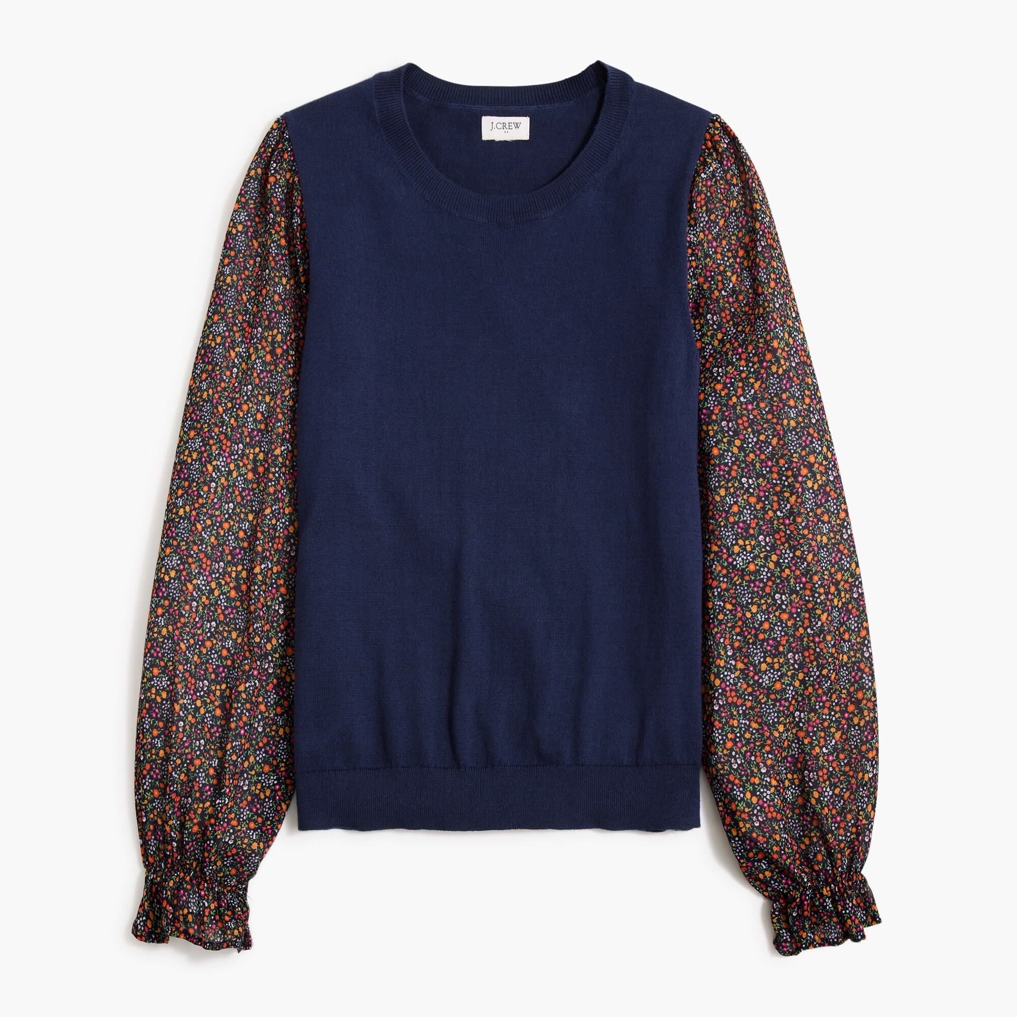 woven-sleeve sweater for women