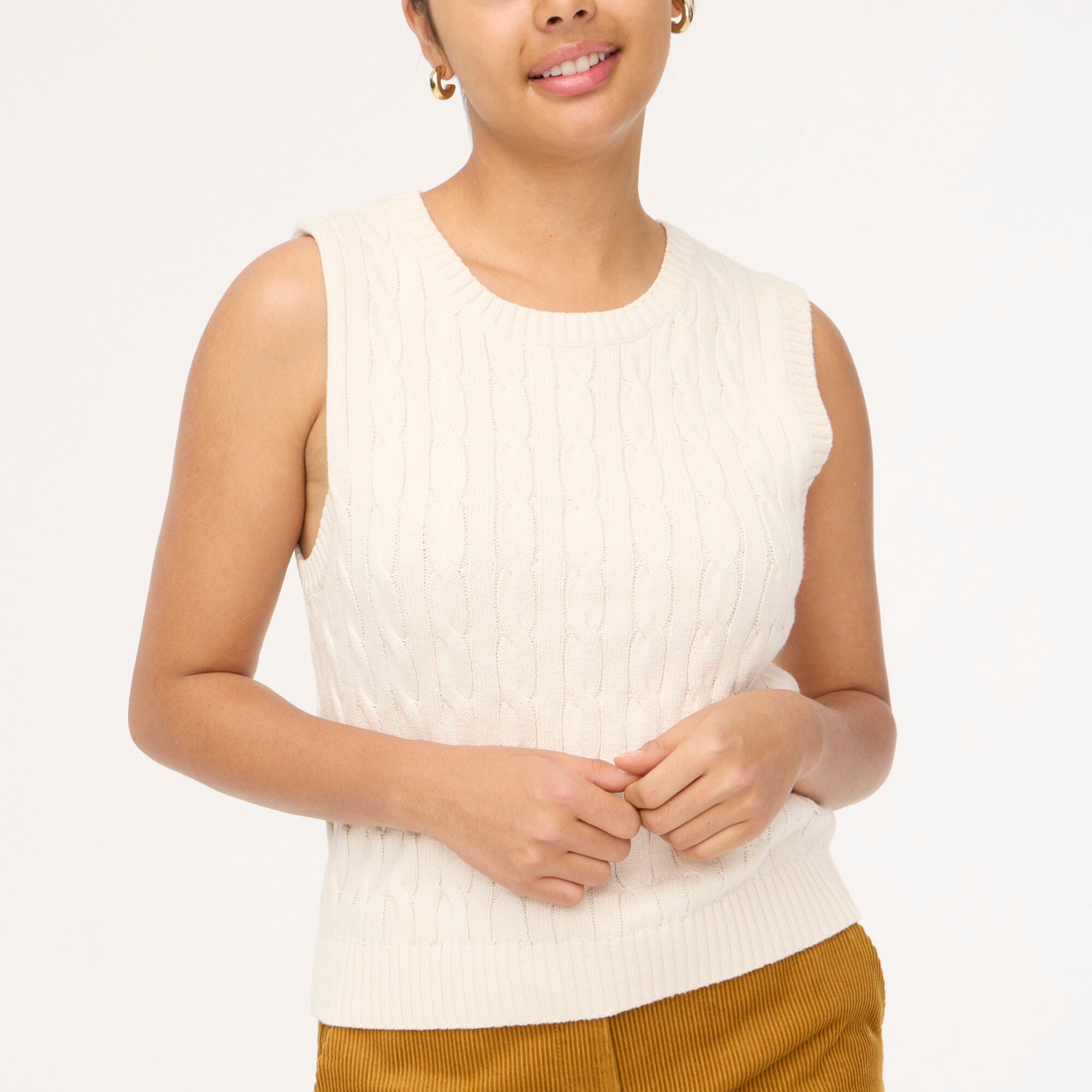Quinn Cable-Knit Oversized Sweater Vest
