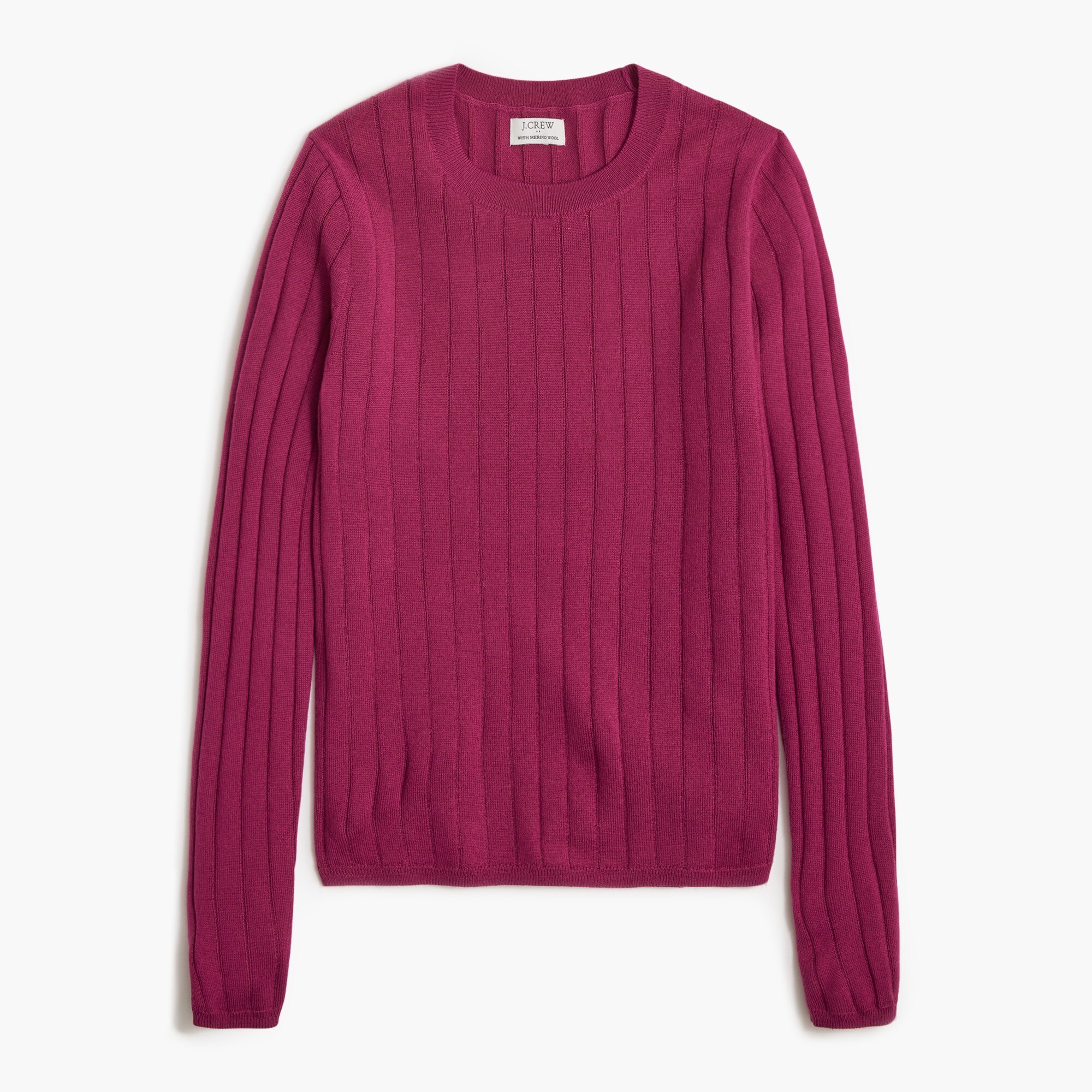 ribbed merino wool-blend sweater for women