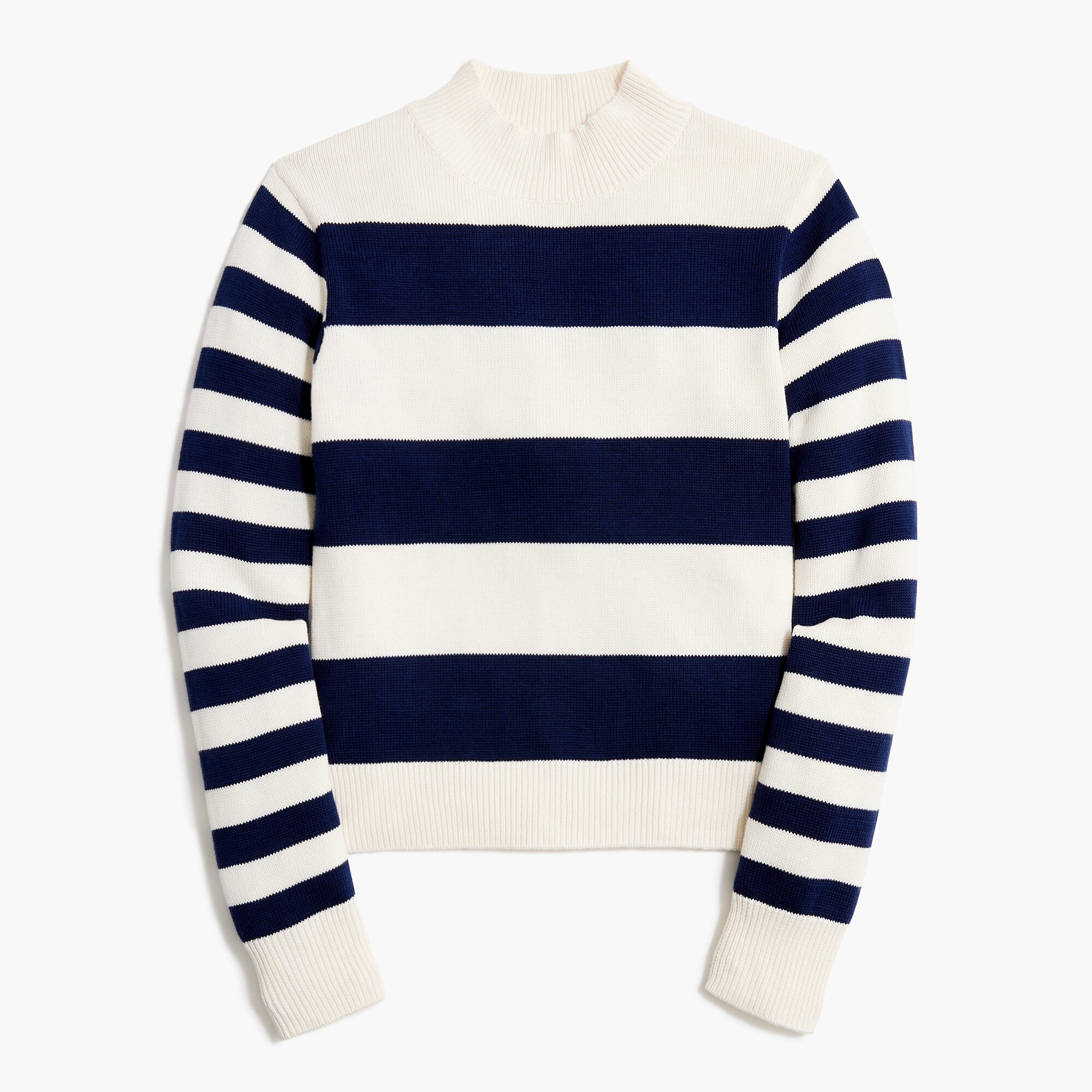 striped mockneck sweater for women
