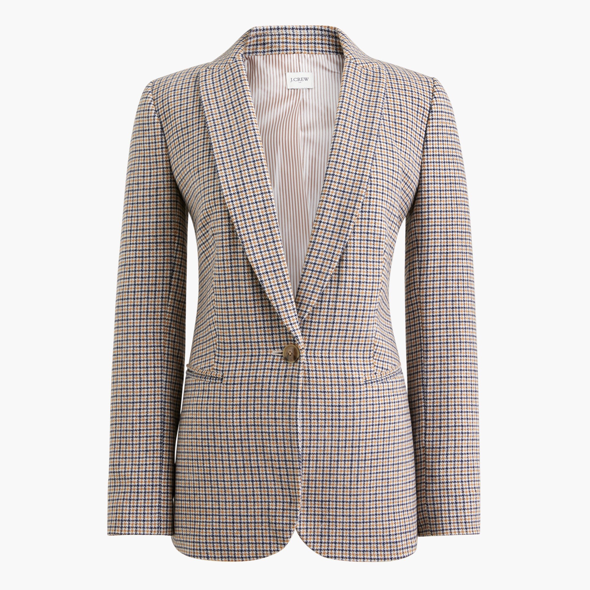 Checkered one-button blazer