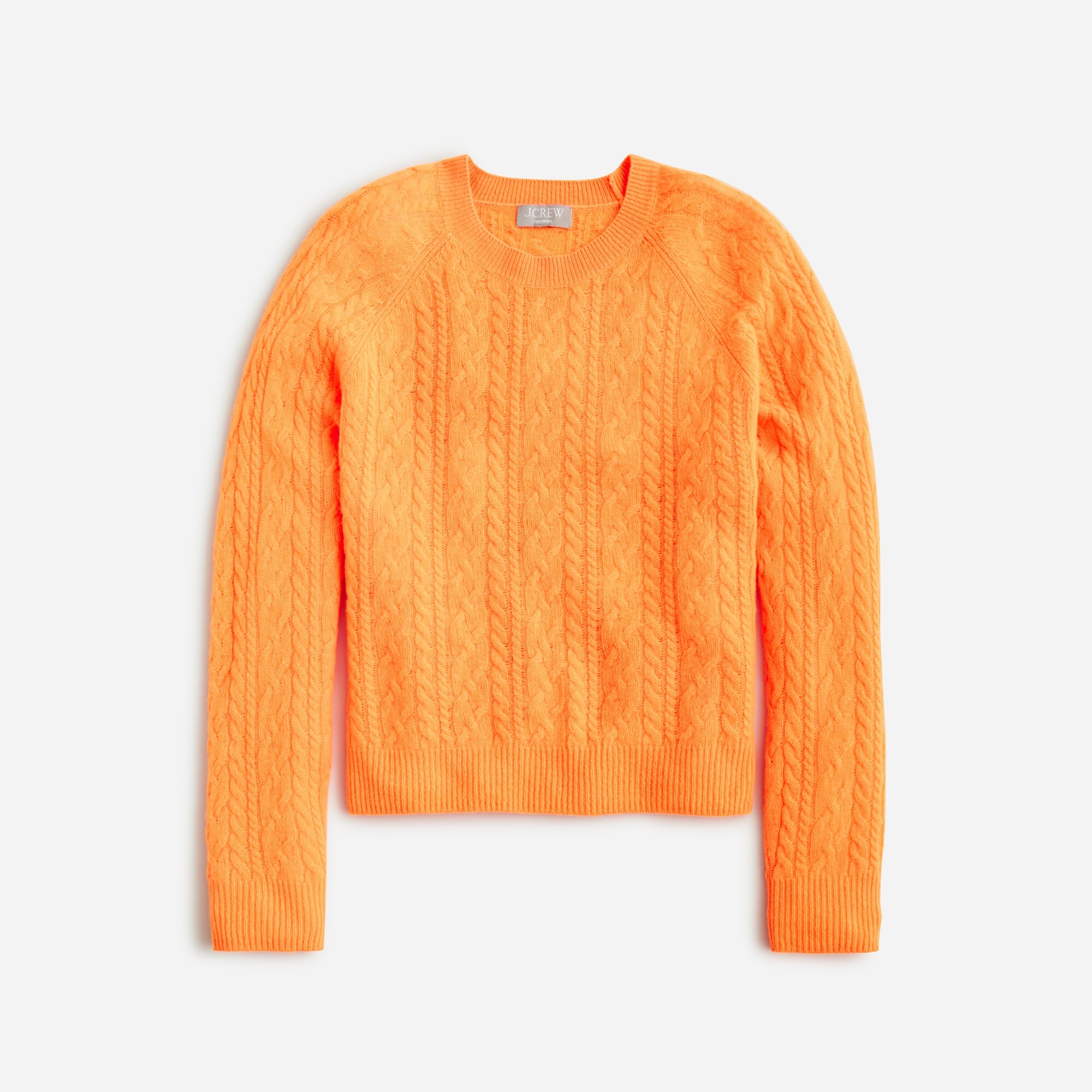 Cashmere cropped cable-knit crewneck sweater