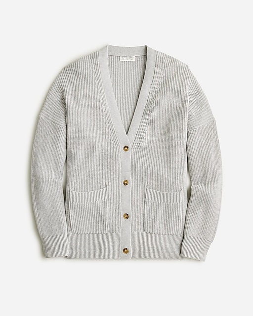 womens V-neck cotton-blend cardigan sweater
