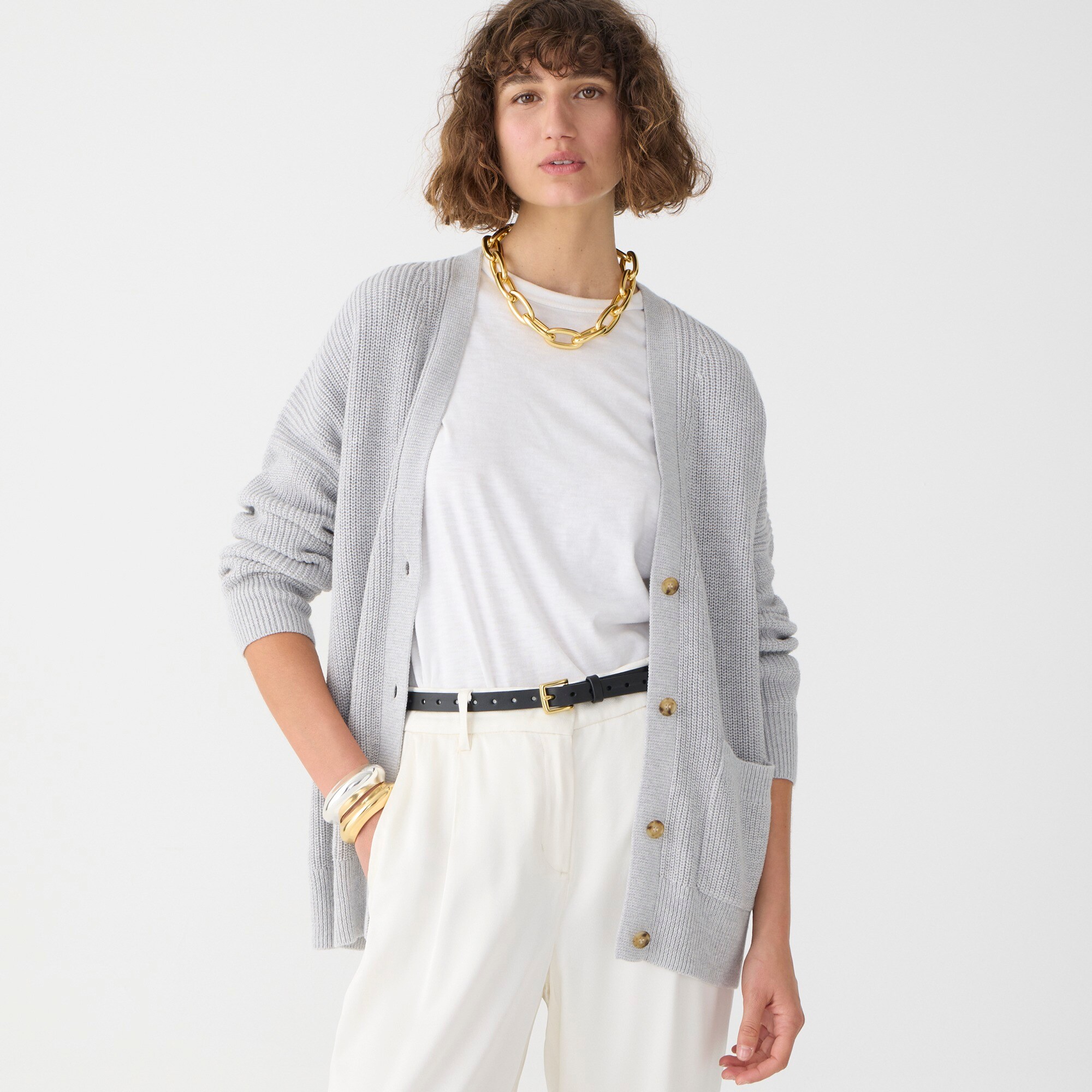 J.Crew V neck Cotton blend Cardigan Sweater For Women
