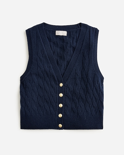 womens Cashmere cropped cable-knit sweater-vest